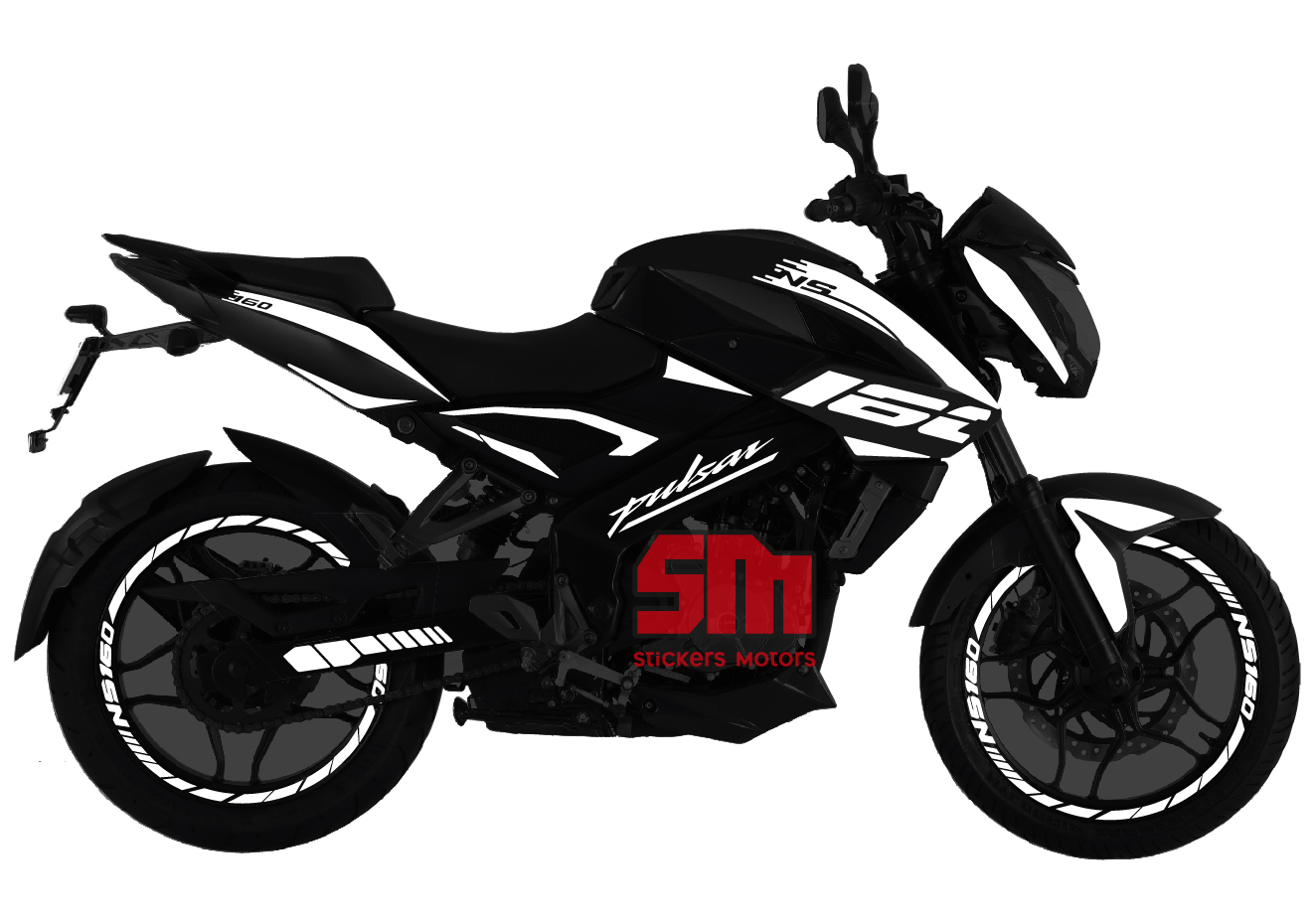 Pulsar NS160 Stickers para tapas y rines