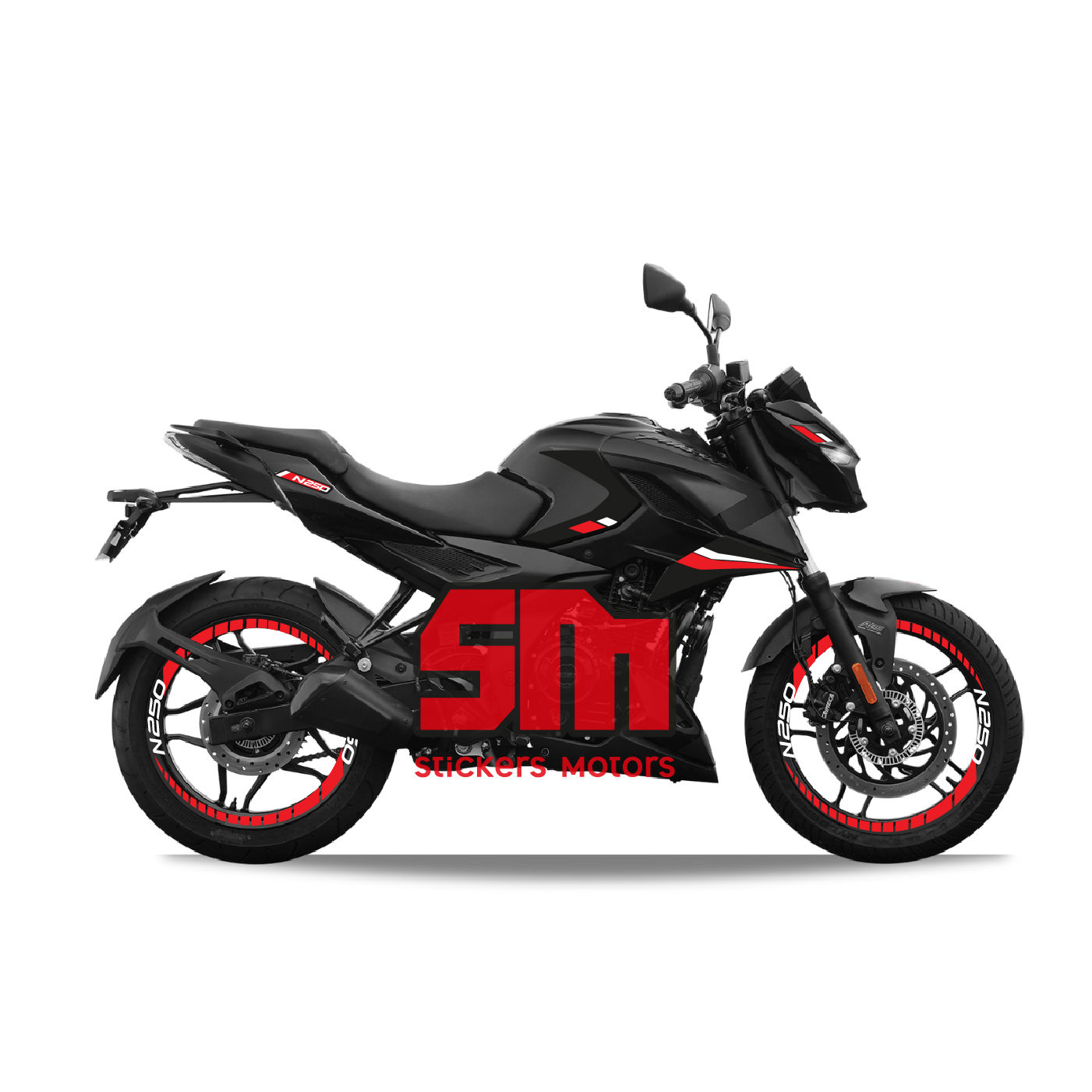 Pulsar N250 Stickers para tapas y rines