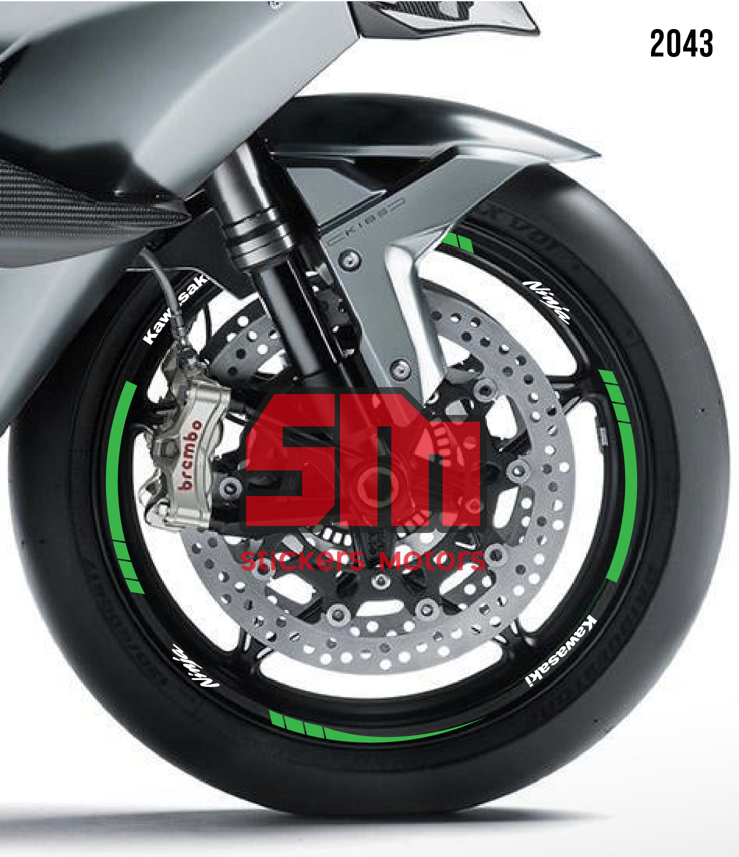 Kawasaki Ninja kit de stickers para rines SKU2043