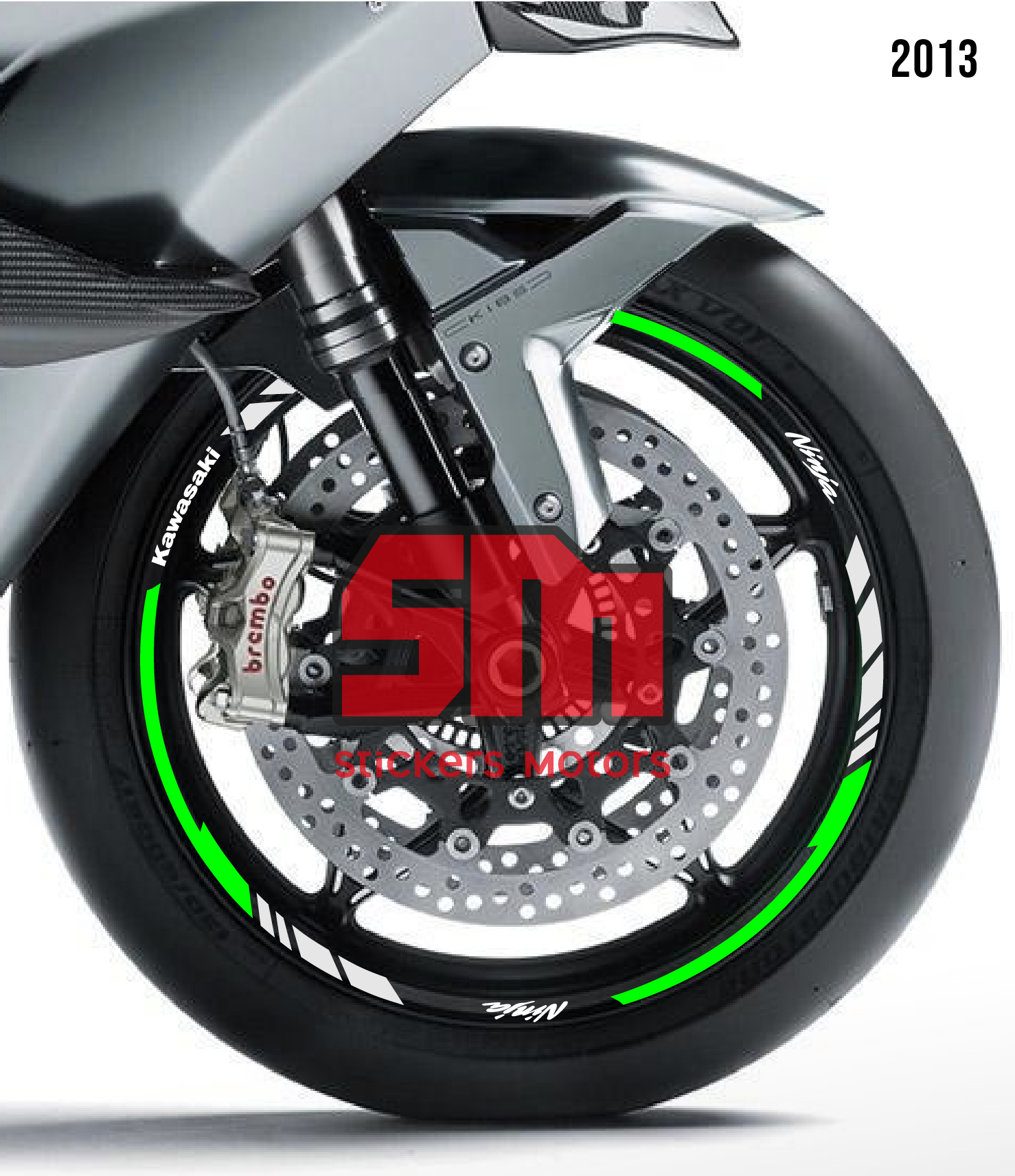 Kawasaki Ninja kit de stickers para rines SKU2013
