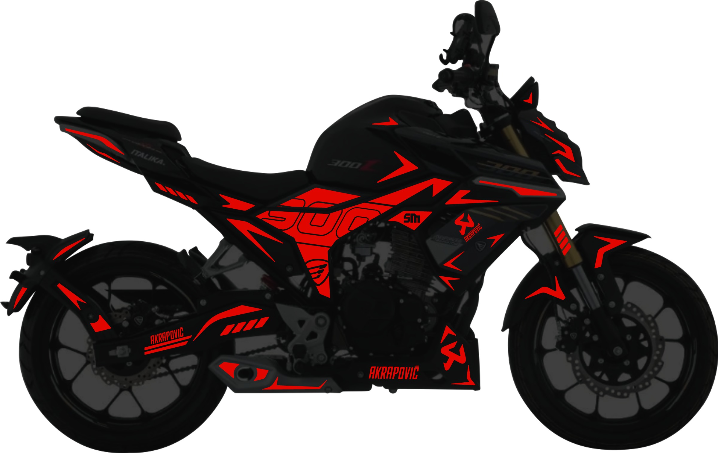 Italika 300Z kit de stickers para tapas