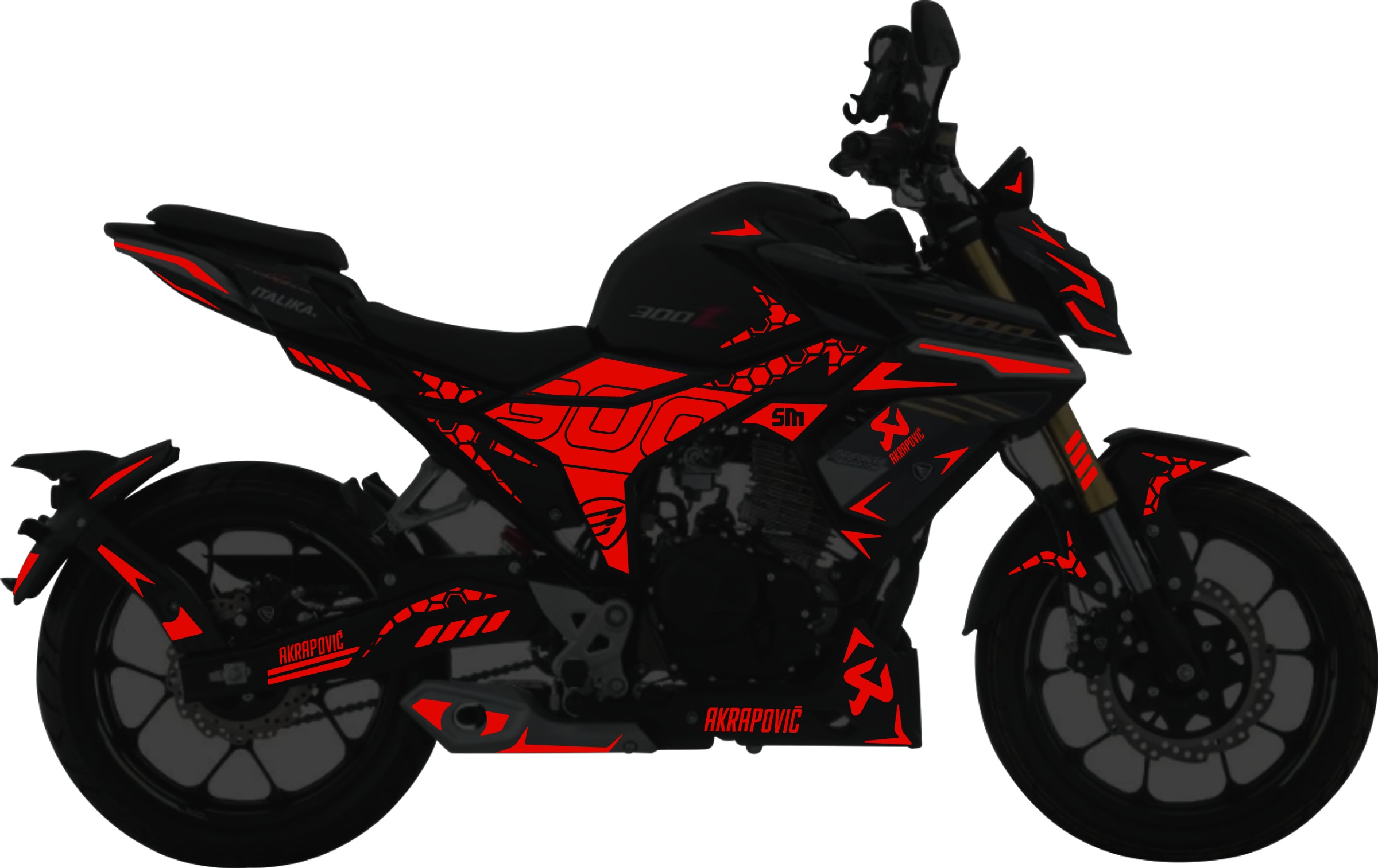 Italika 300Z kit de stickers para tapas