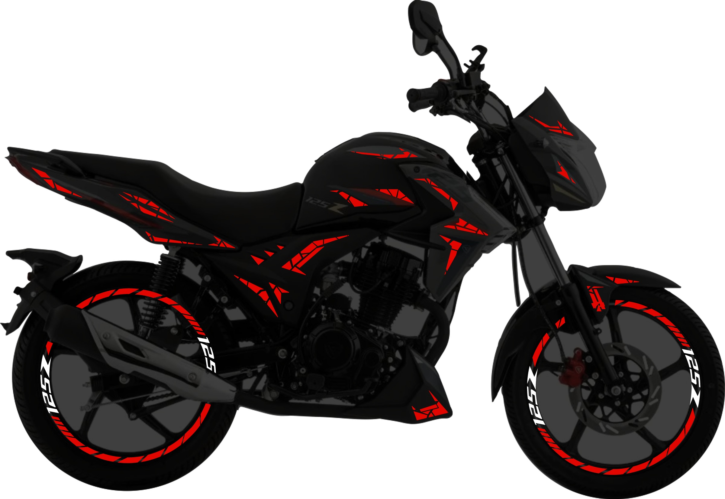 Italika 125Z Kit stickers para tapas y rines