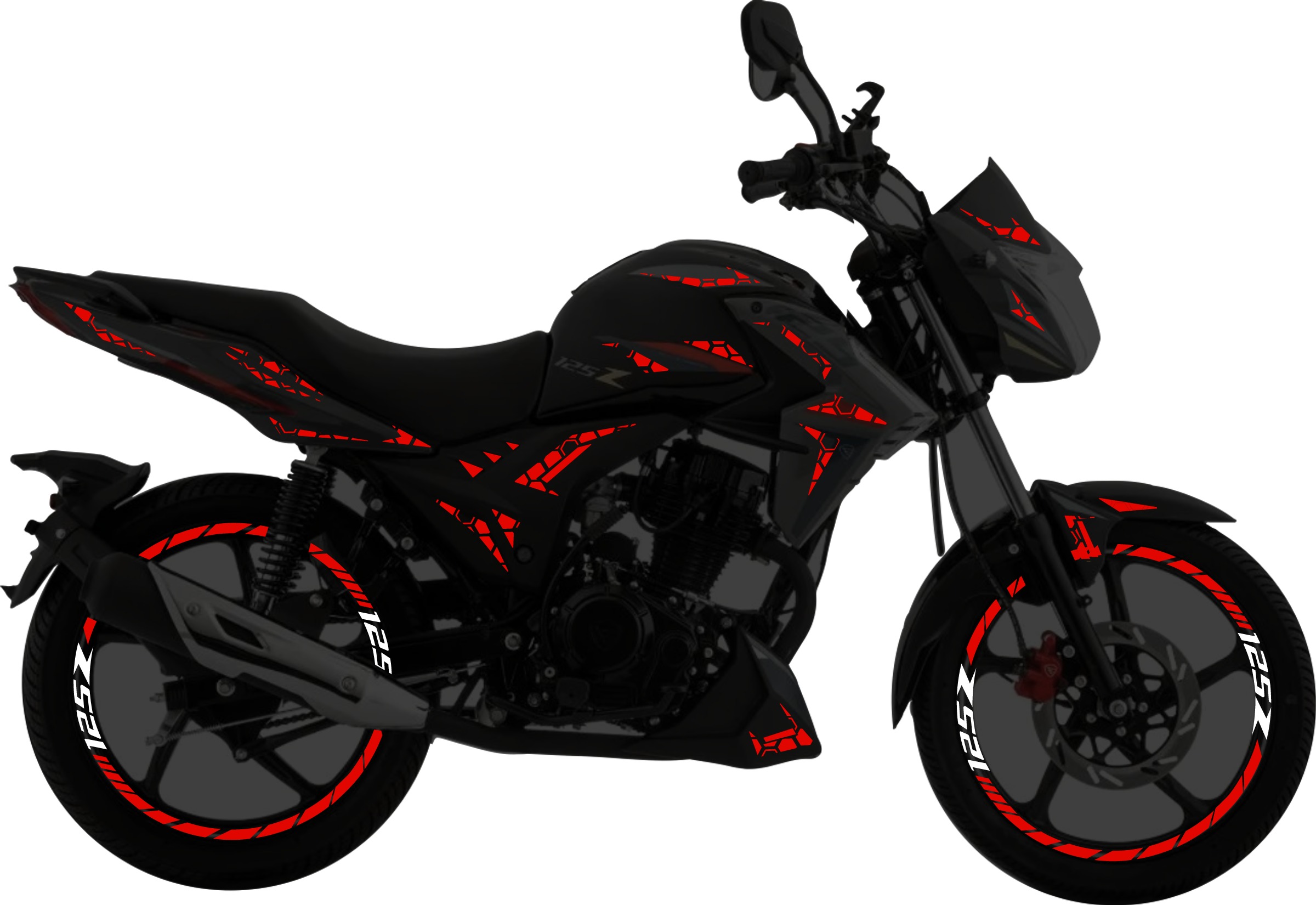 Italika 125Z Kit stickers para tapas y rines