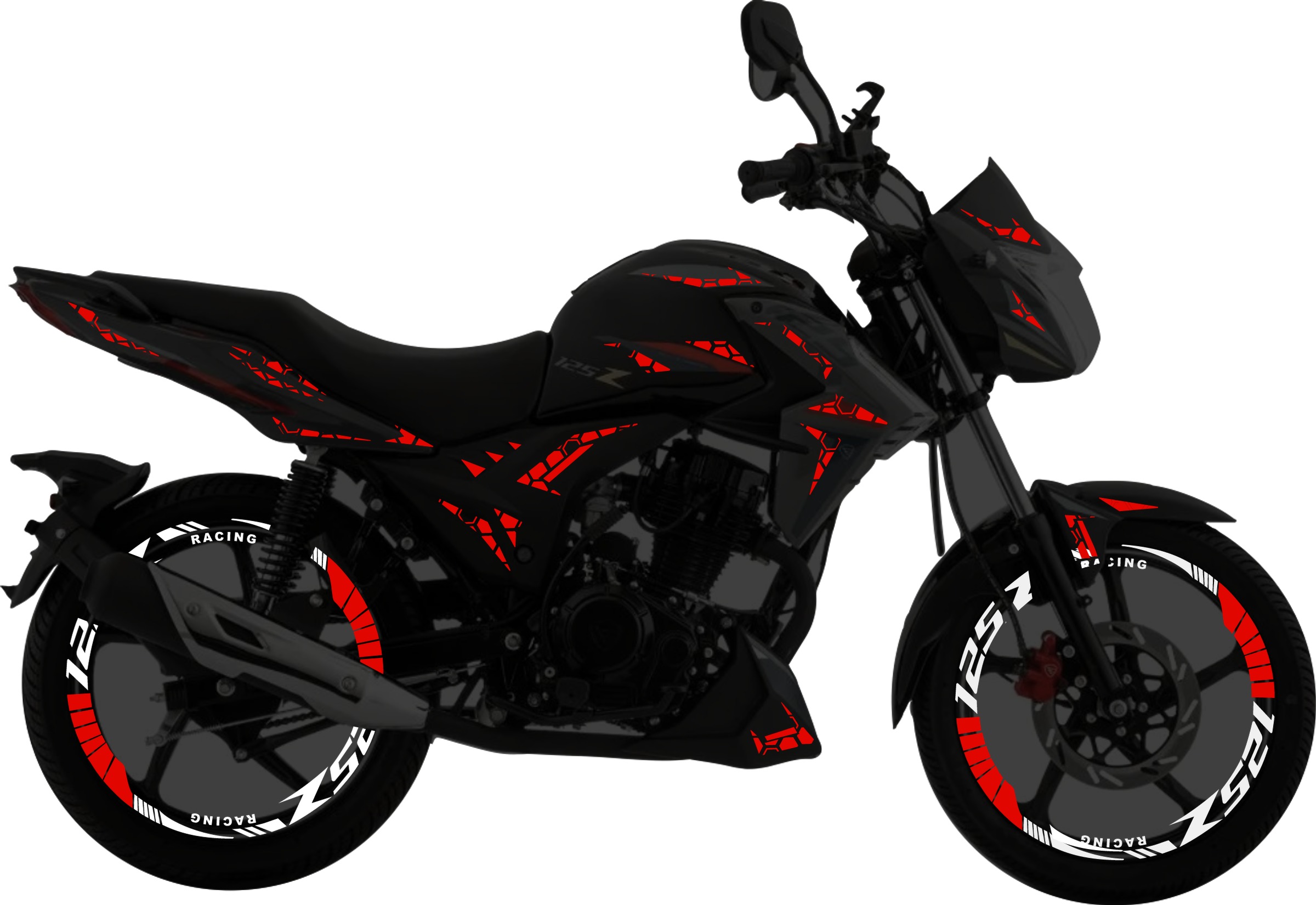 Italika 125Z Kit stickers para tapas y rines