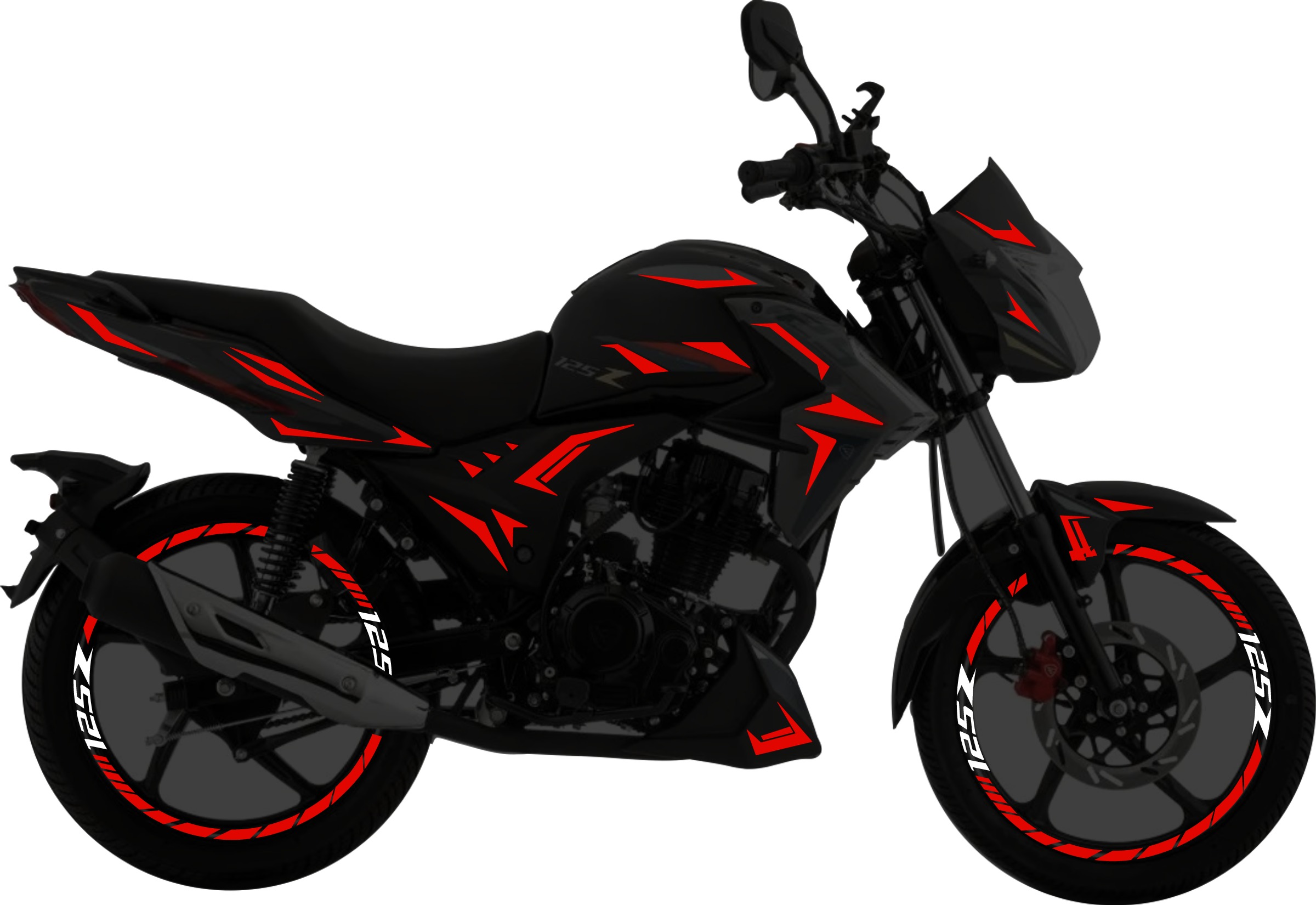 Italika 125Z Kit stickers para tapas y rines