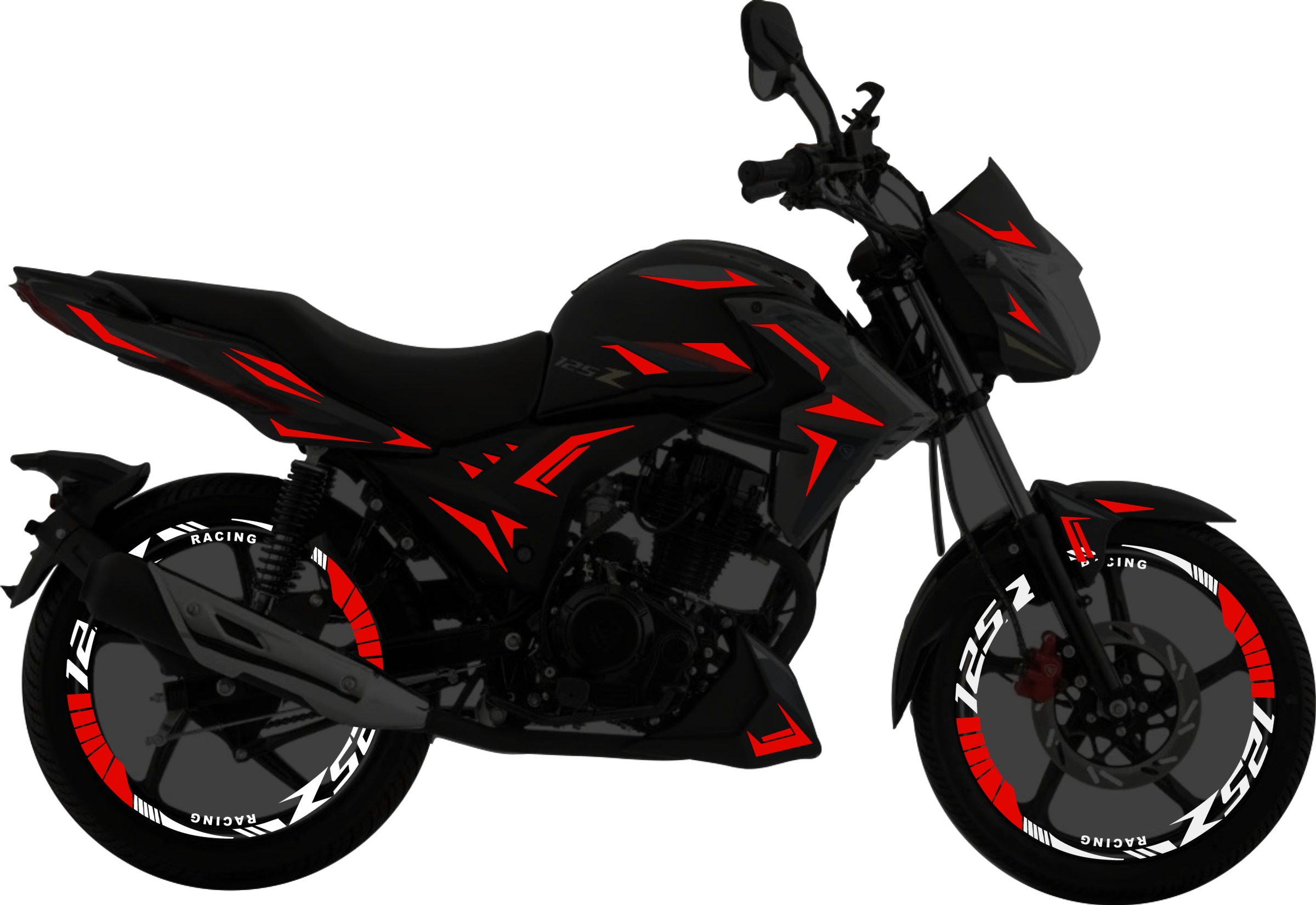 Italika 125Z Kit stickers para tapas y rines