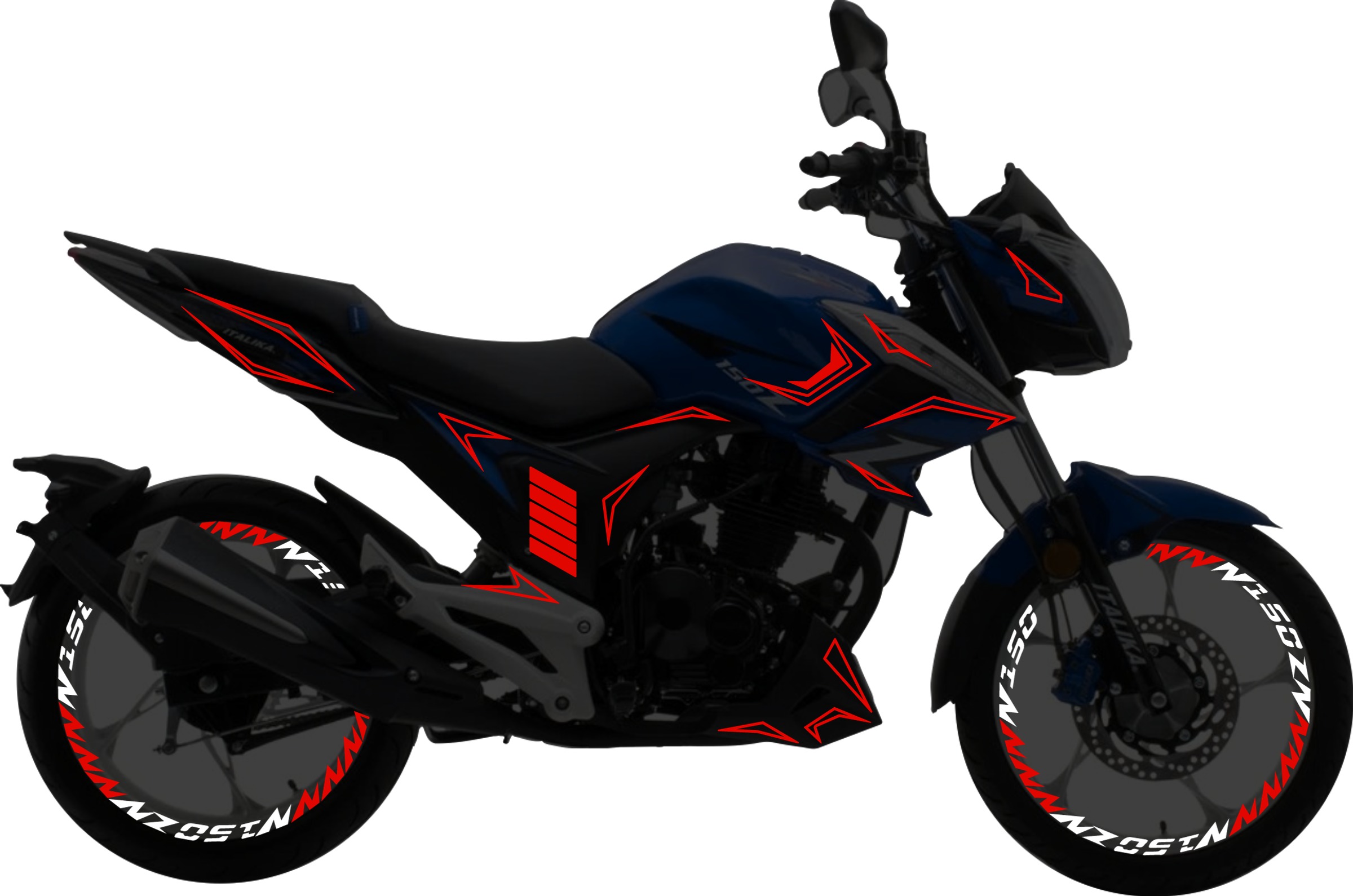 Italika 150Z Kit stickers para tapas y rines