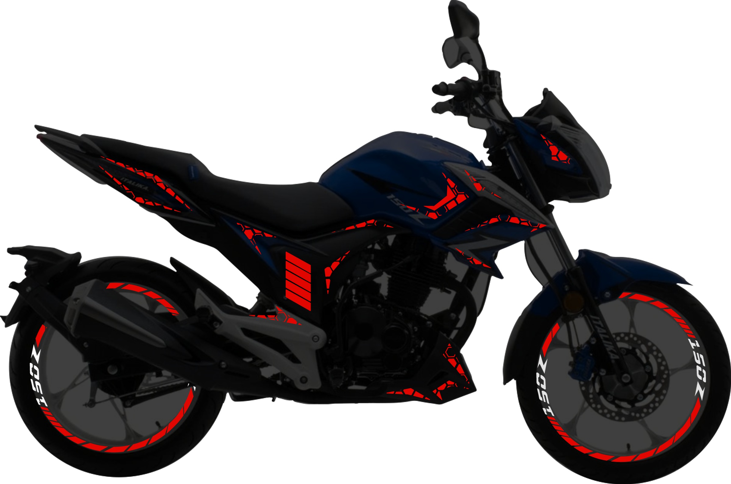 Italika 150Z Kit stickers para tapas y rines