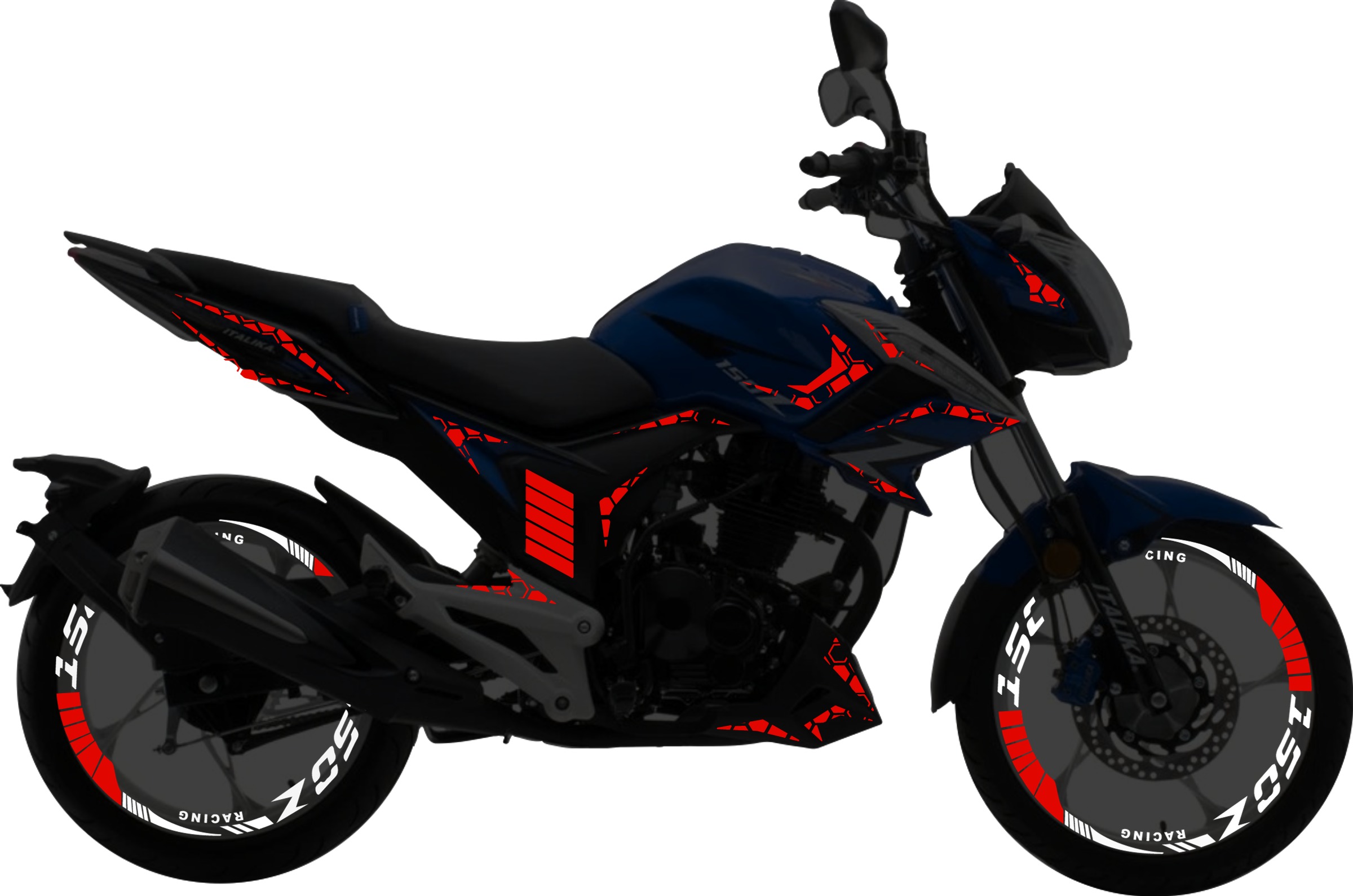 Italika 150Z Kit stickers para tapas y rines