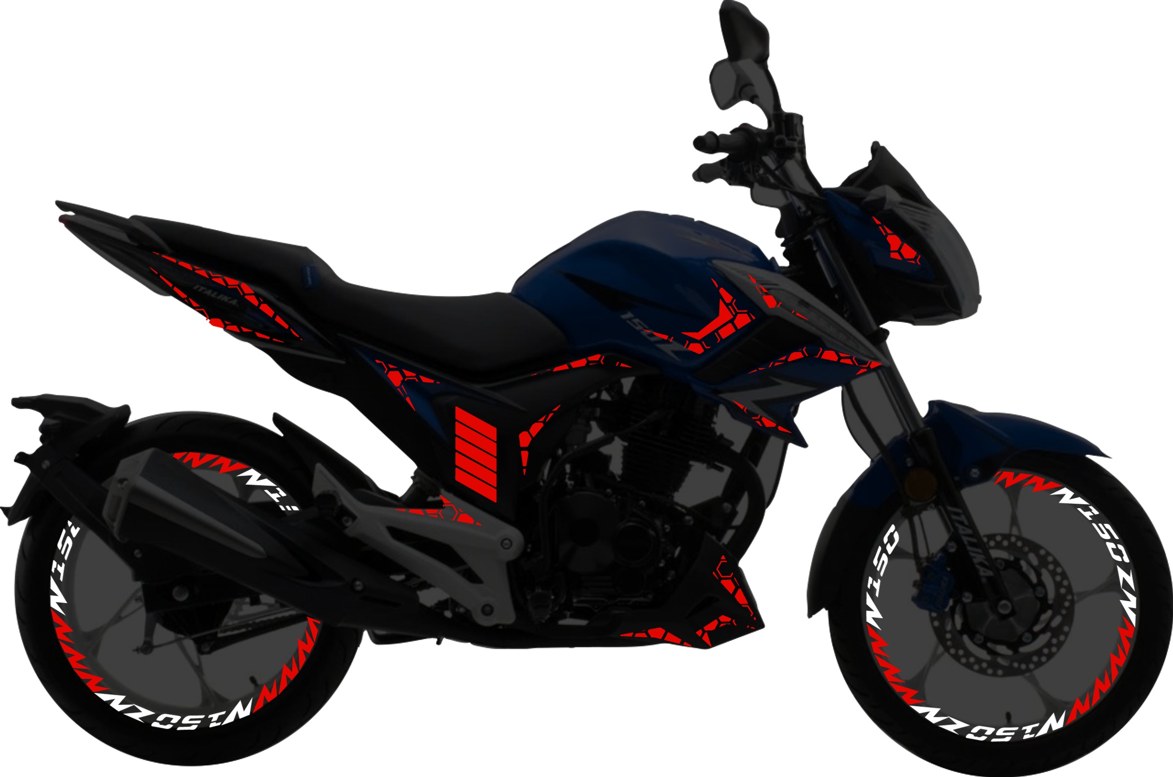 Italika 150Z Kit stickers para tapas y rines