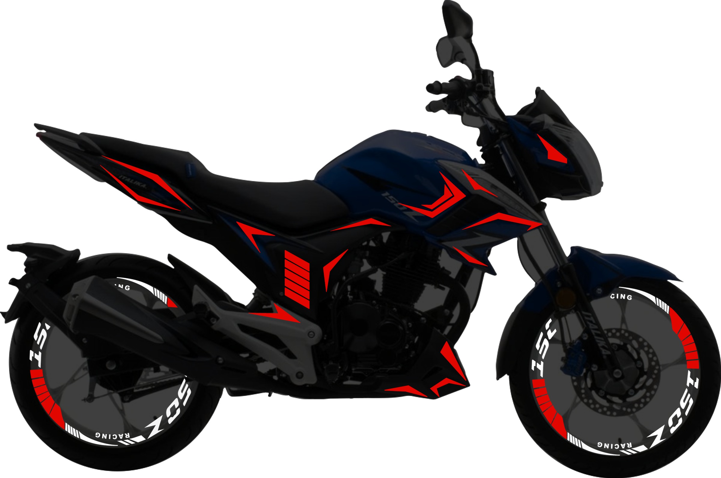 Italika 150Z Kit stickers para tapas y rines