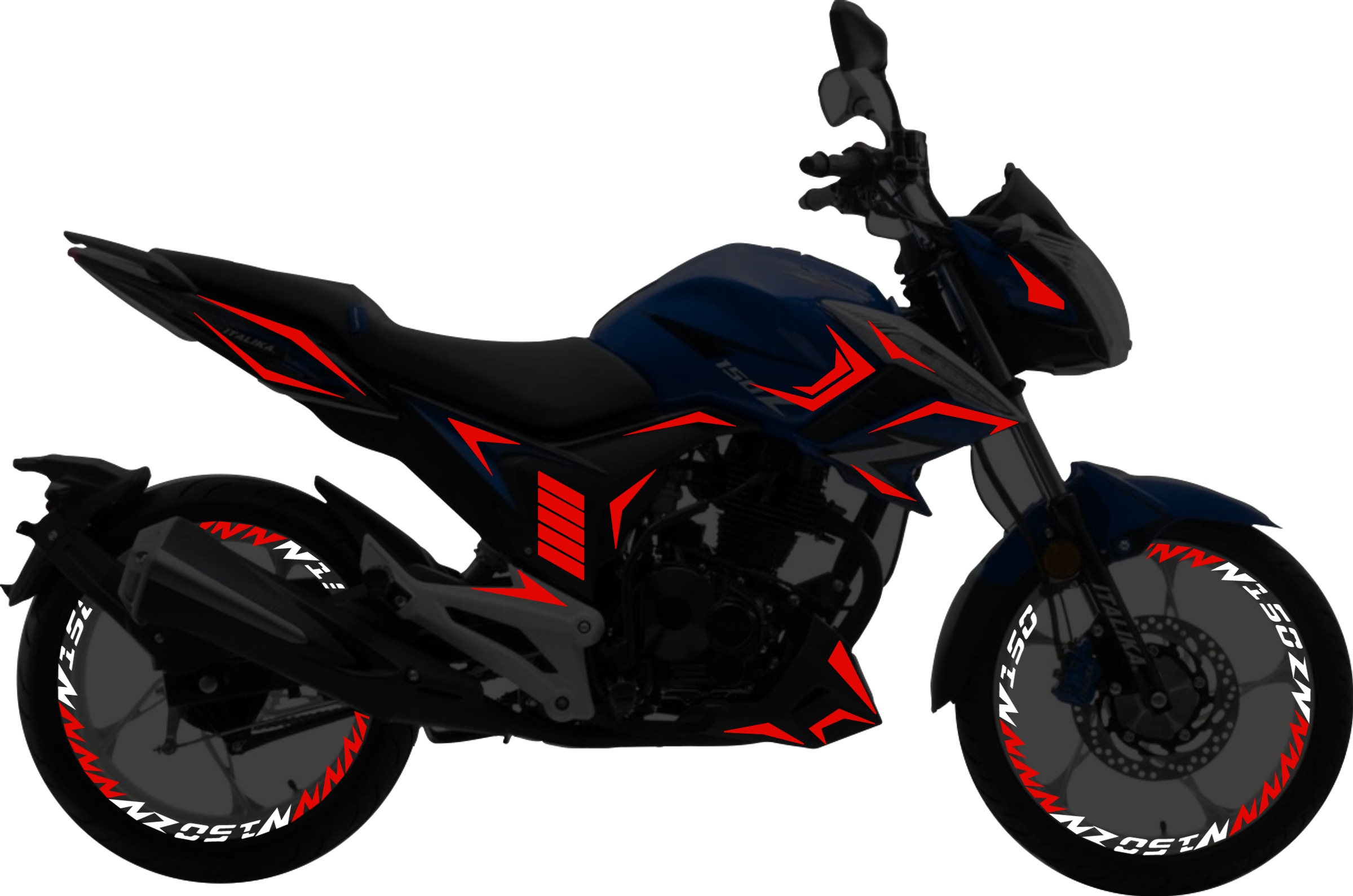 Italika 150Z Kit stickers para tapas y rines
