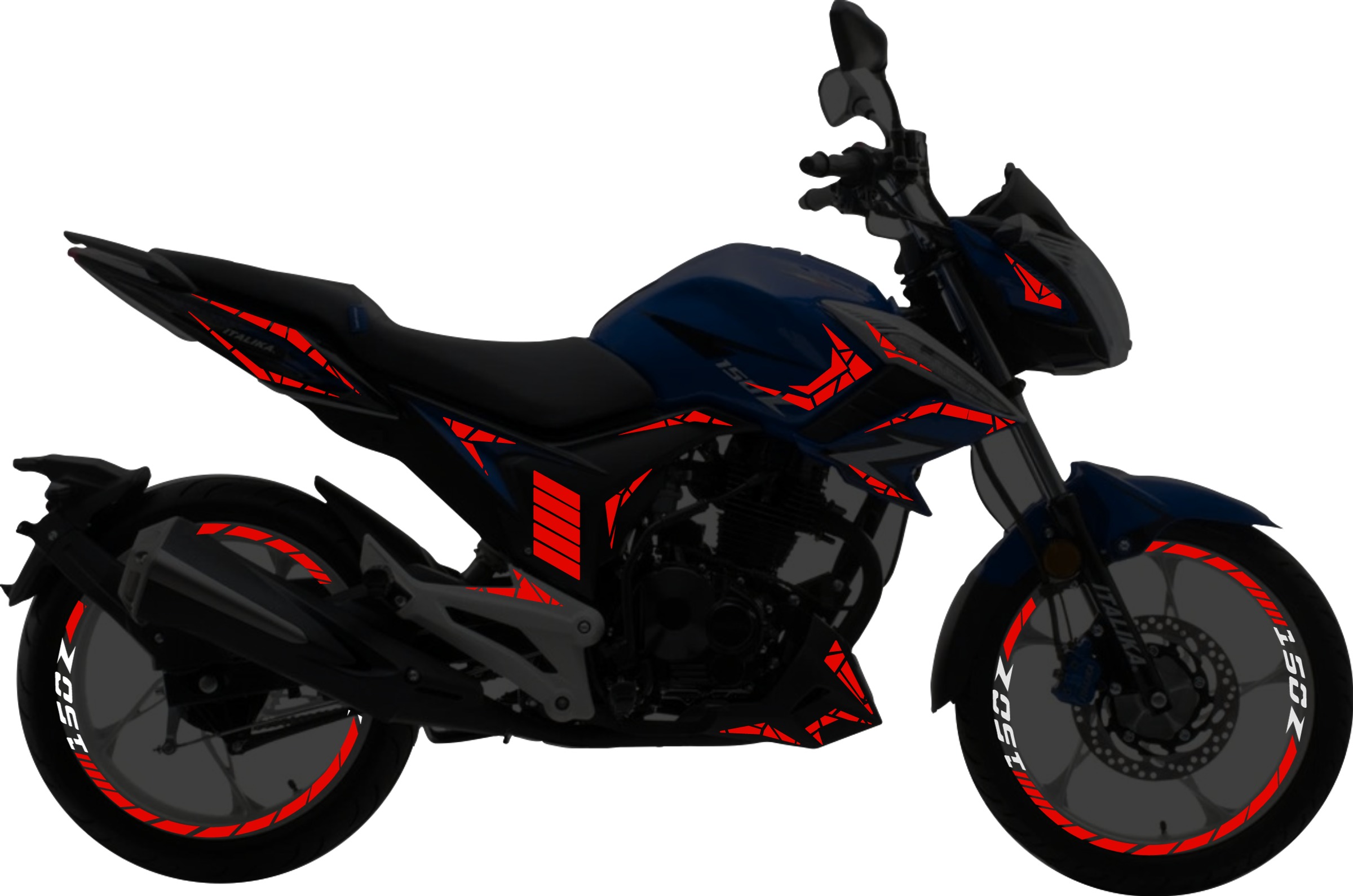 Italika 150Z Kit stickers para tapas y rines