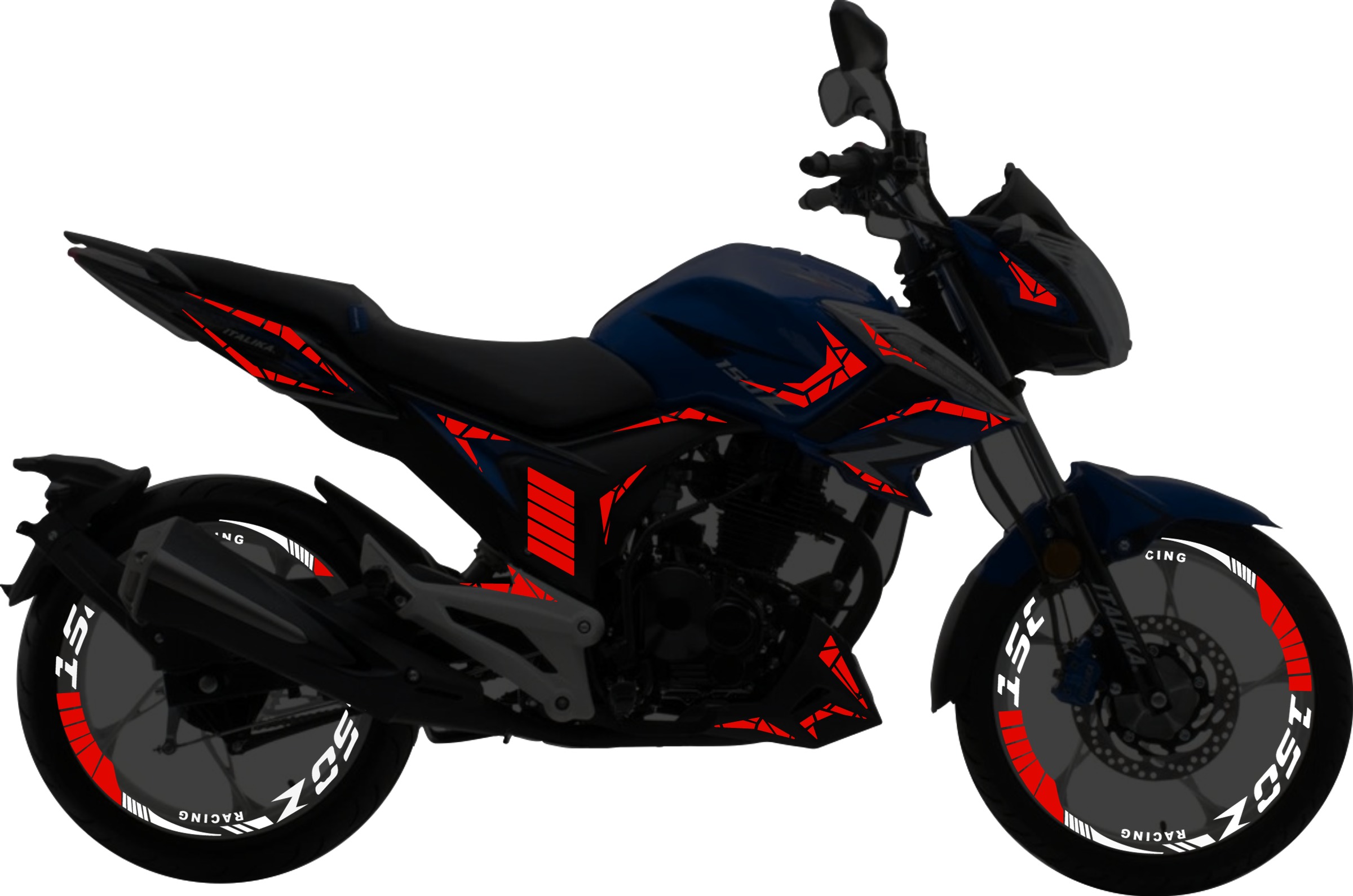 Italika 150Z Kit stickers para tapas y rines