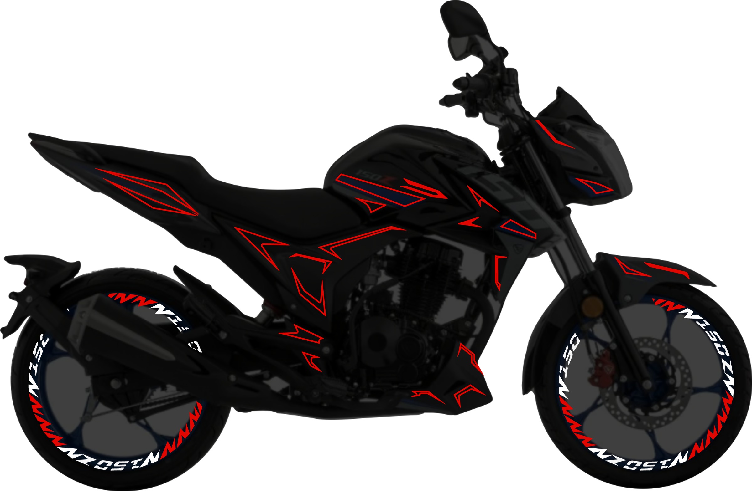 Italika 150Z Kit stickers para tapas y rines