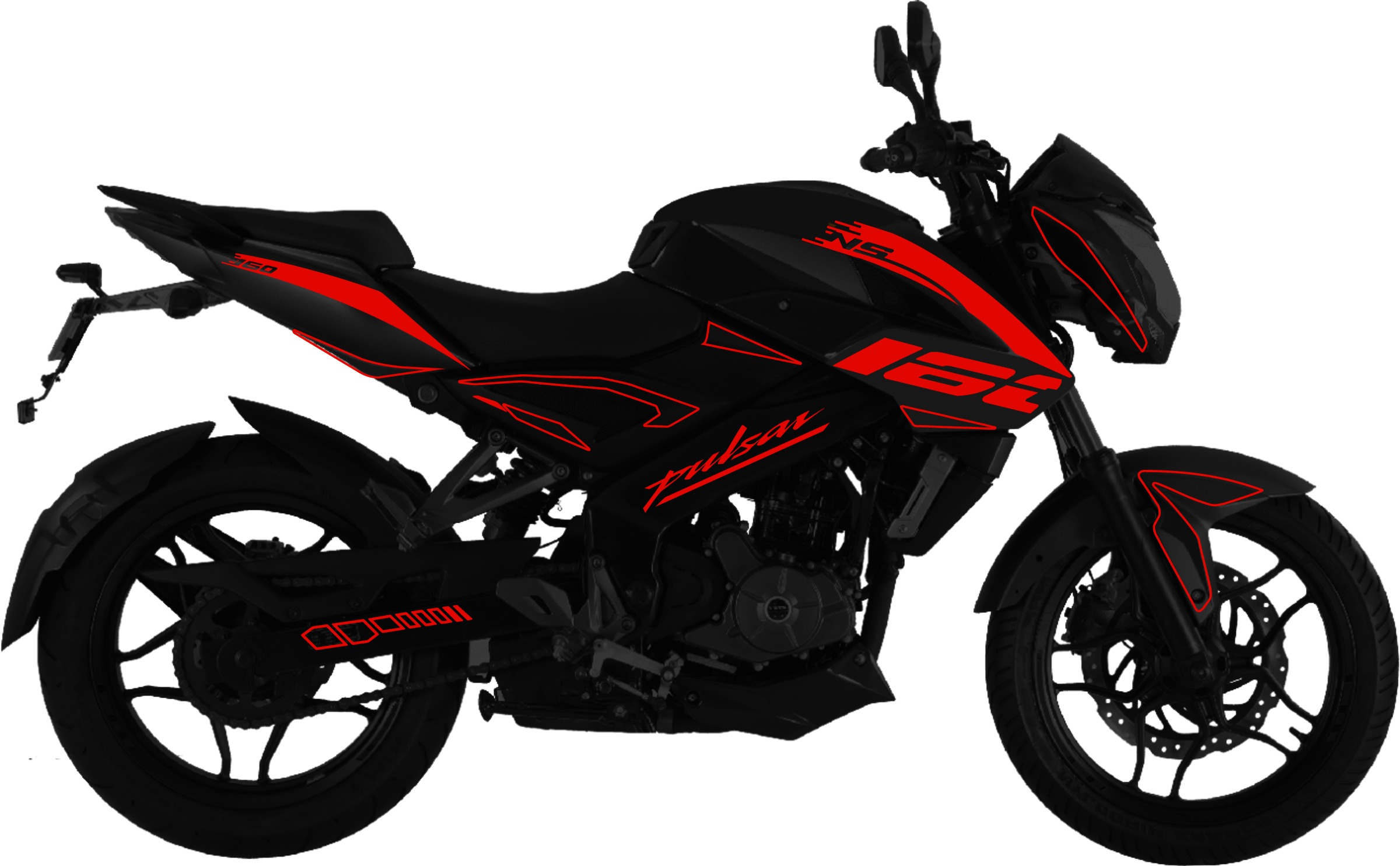 Bajaj Pulsar NS160 kit de stickers para tapas