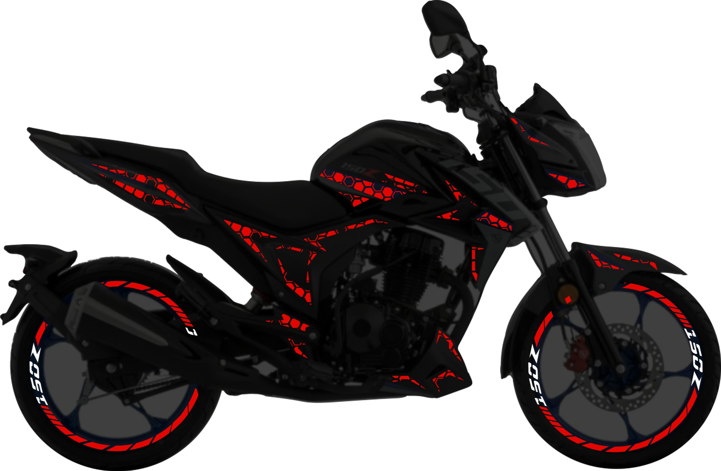 Italika 150Z Kit stickers para tapas y rines