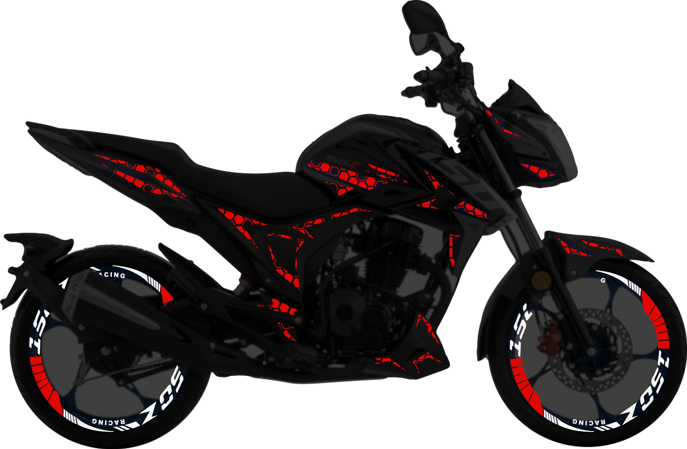 Italika 150Z Kit stickers para tapas y rines