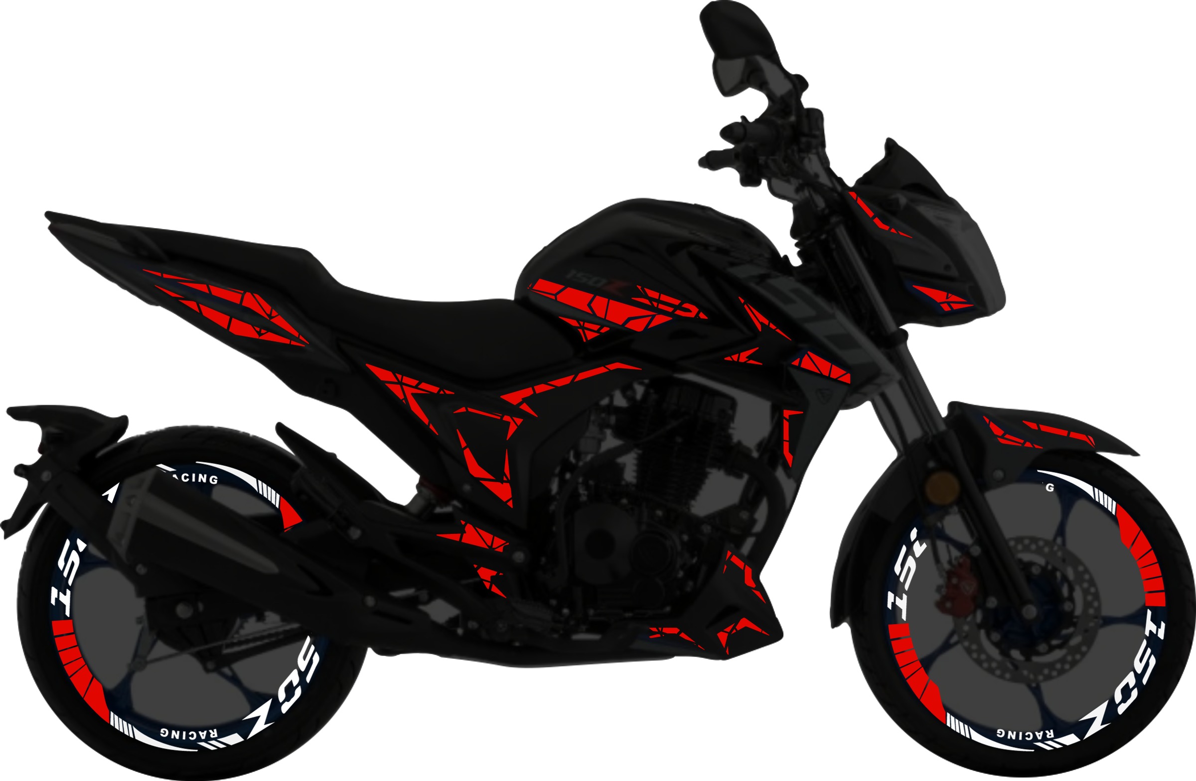 Italika 150Z Kit stickers para tapas y rines