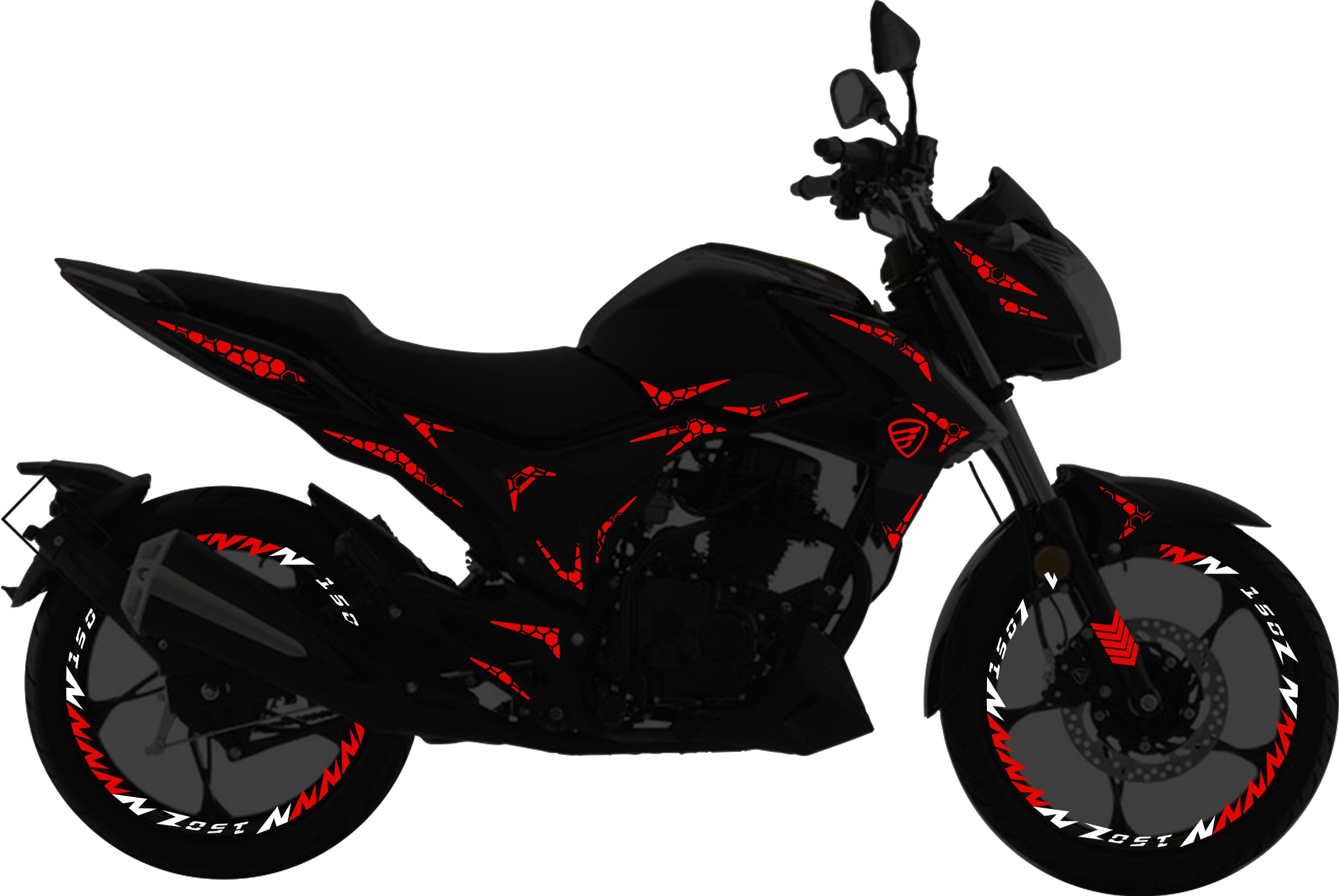 Italika 150Z Kit stickers para tapas y rines