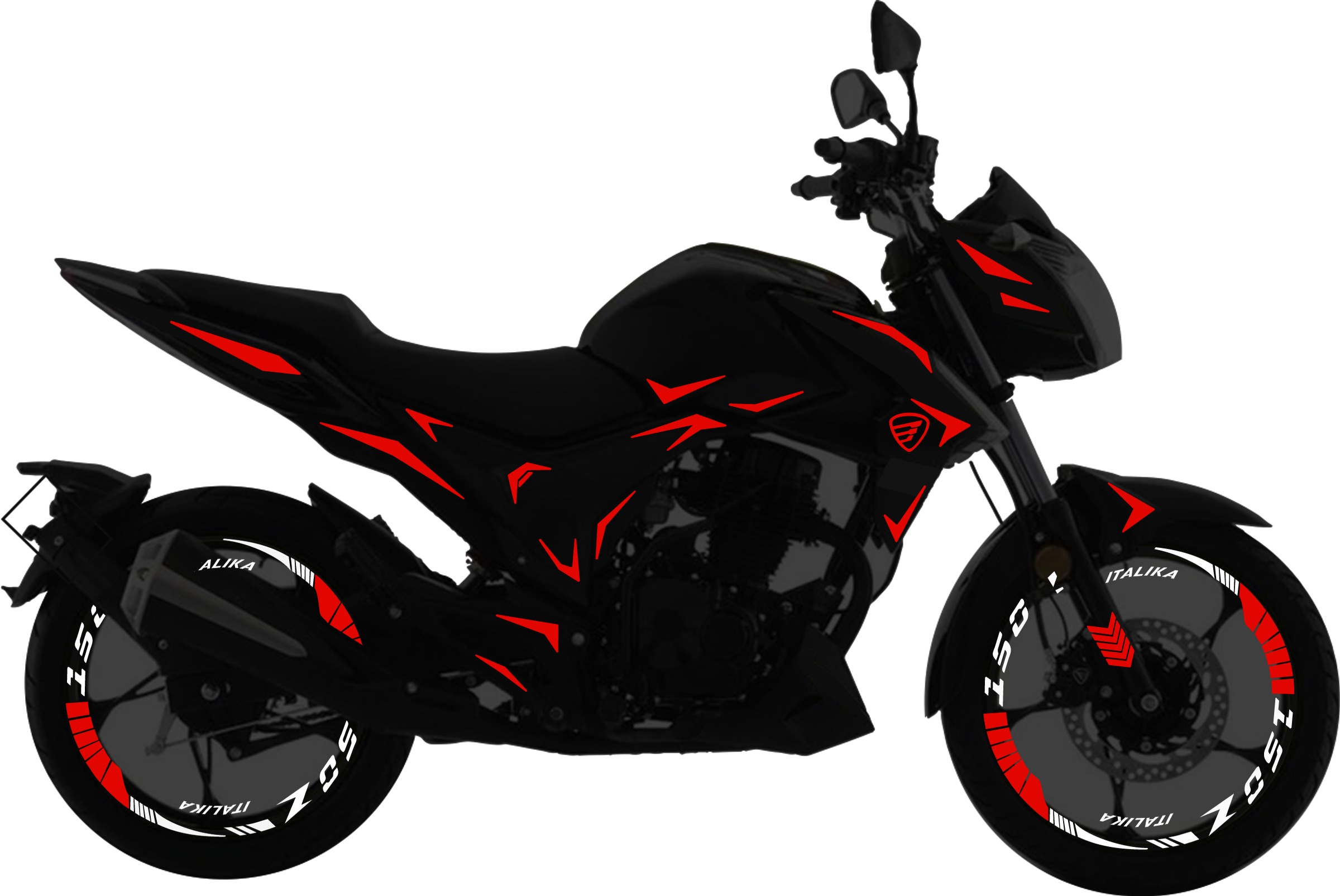 Italika 150Z Kit stickers para tapas y rines