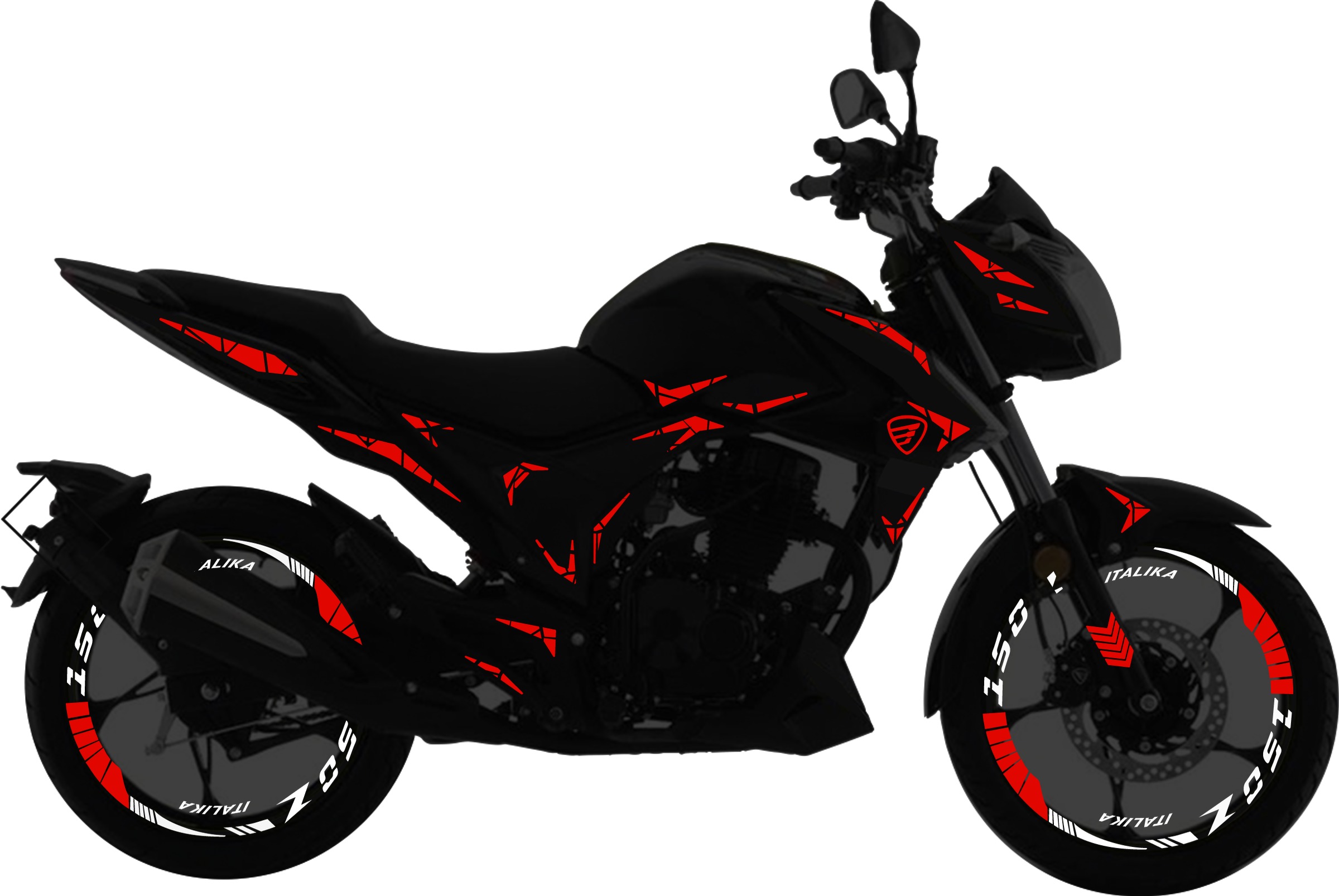 Italika 150Z Kit stickers para tapas y rines
