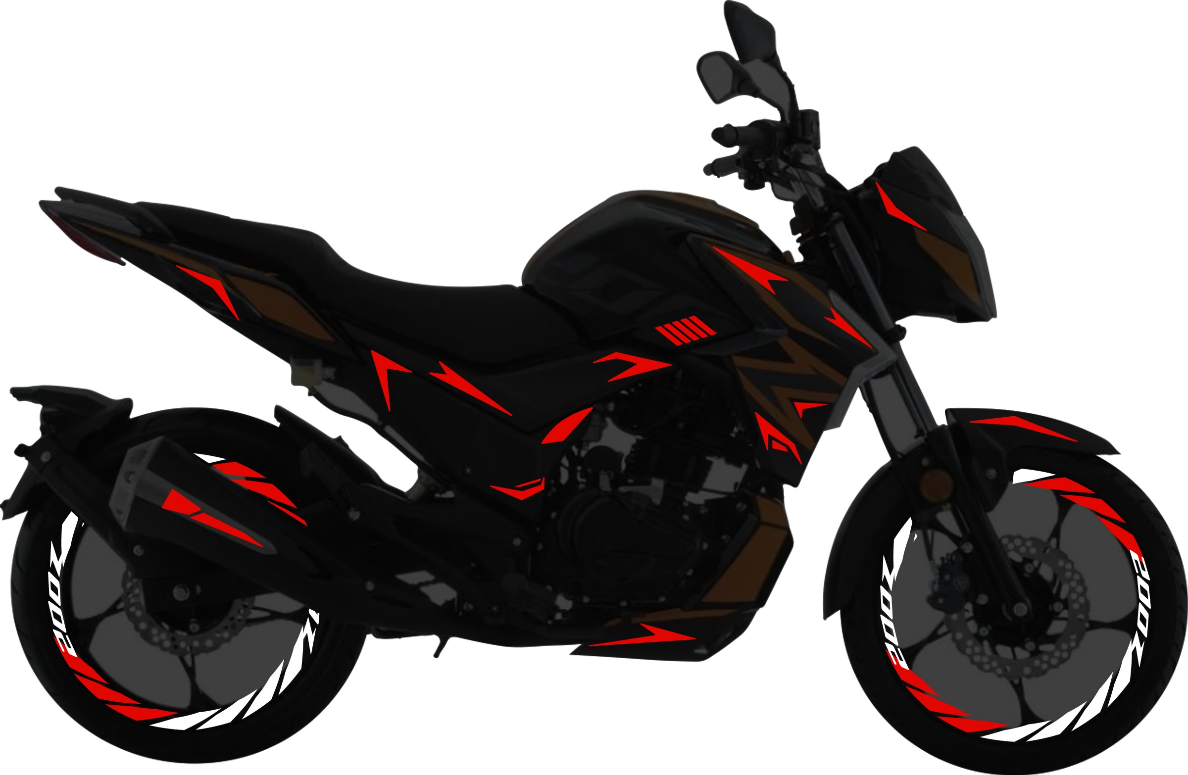 Italika 200Z Kit stickers para tapas y rines