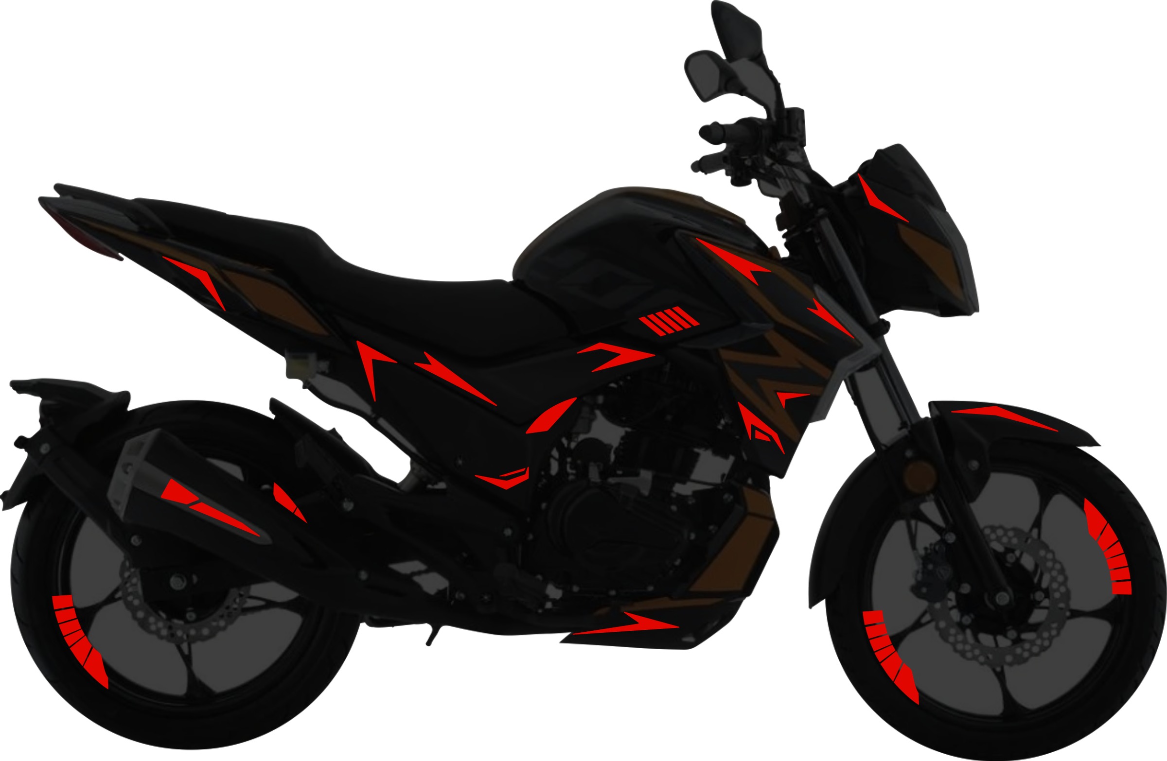 Italika 200Z Kit stickers para tapas y rines