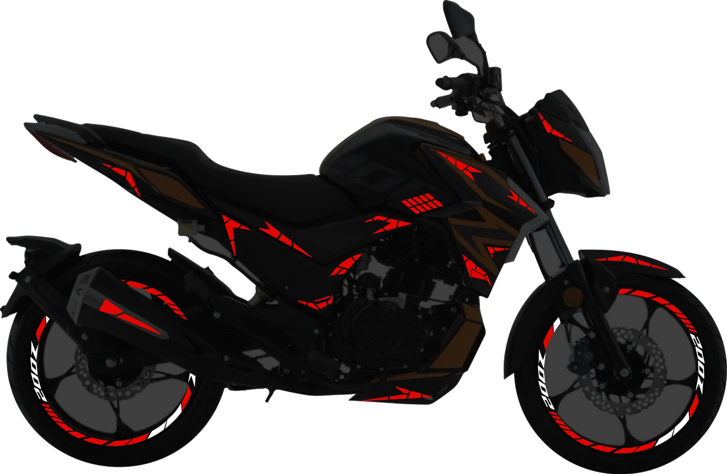 Italika 200Z Kit stickers para tapas y rines