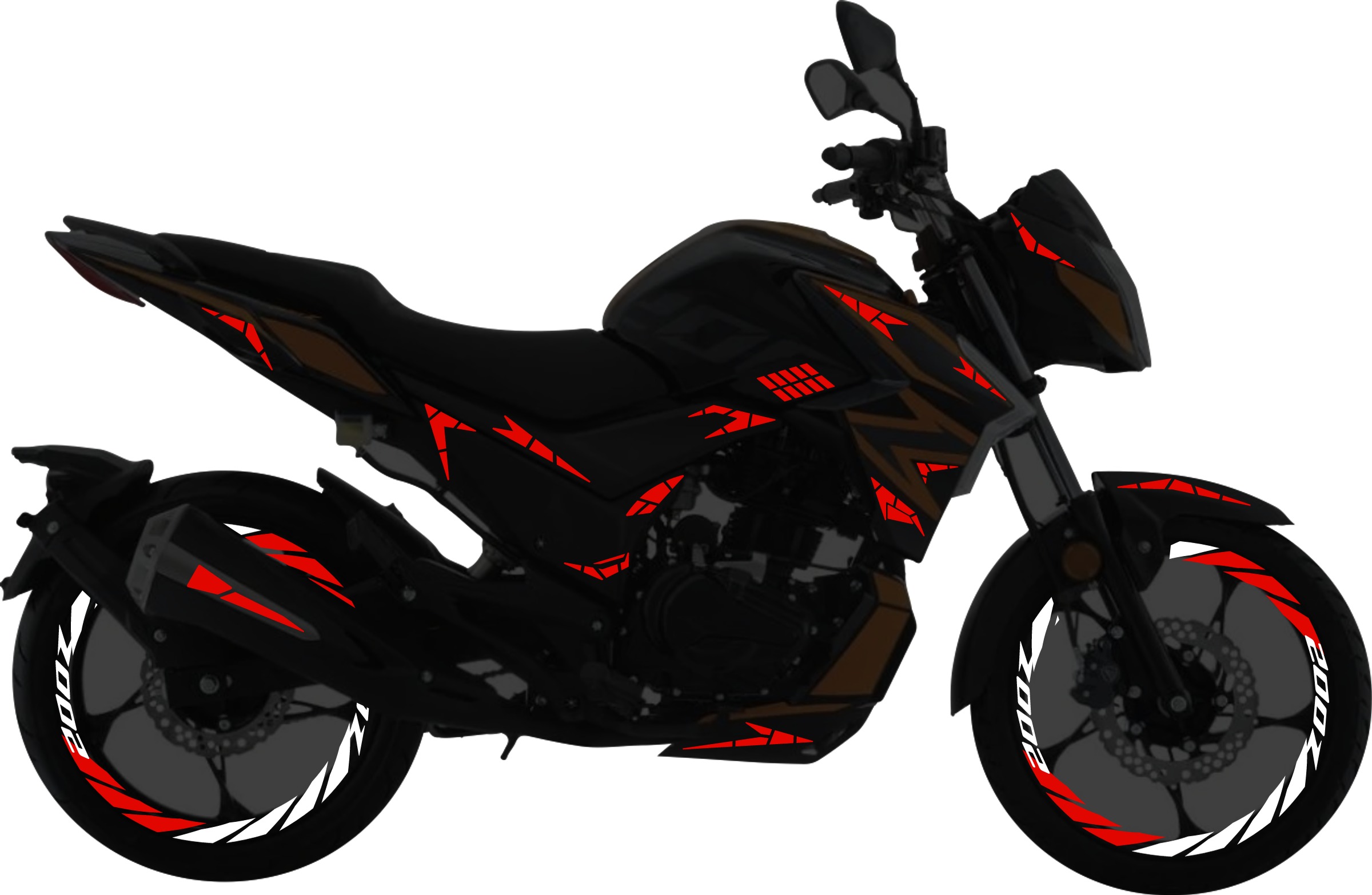 Italika 200Z Kit stickers para tapas y rines