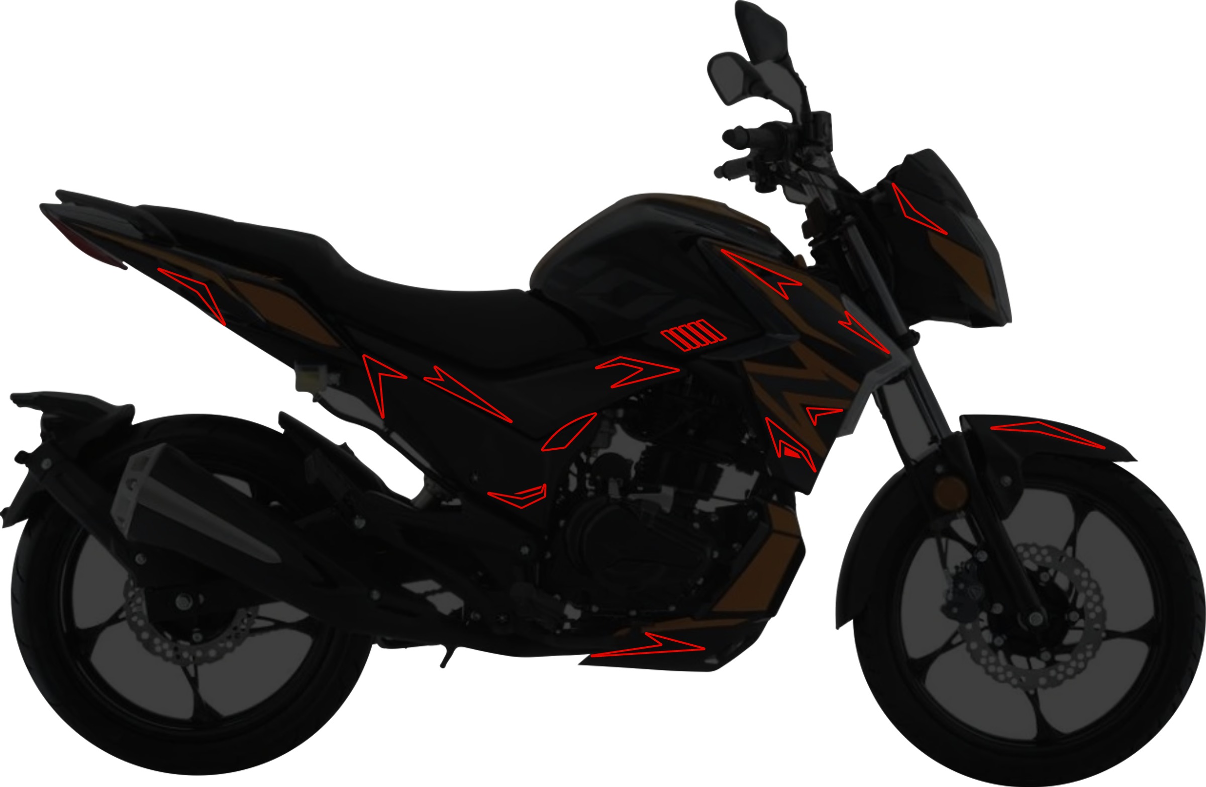 Italika 200Z Kit stickers para tapas