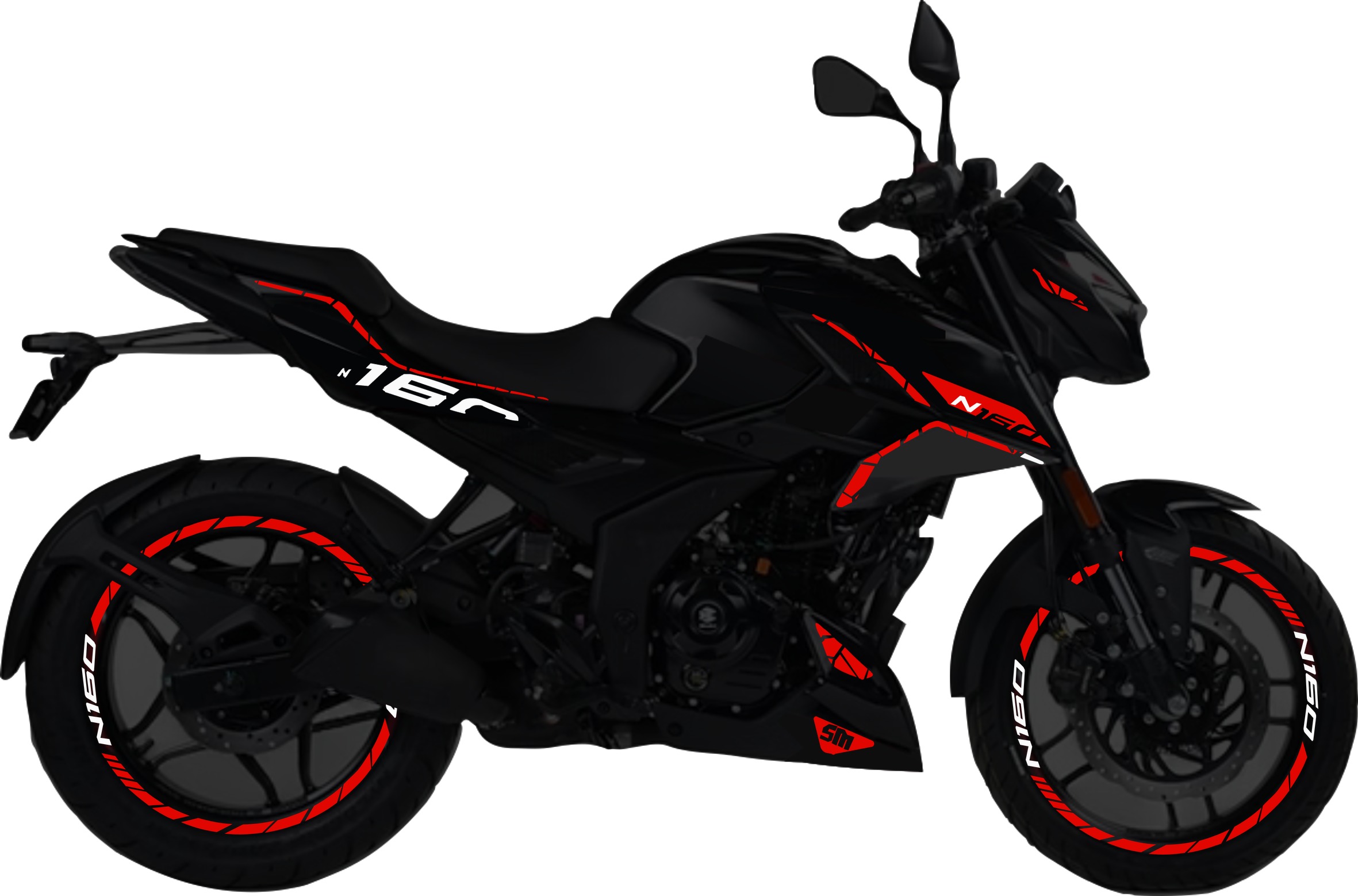 Pulsar N160UG kit de stickers para tapas y rines