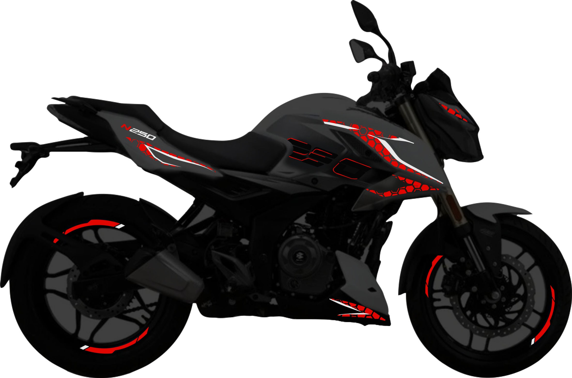 Pulsar N250UG kit de stickers para tapas y rines