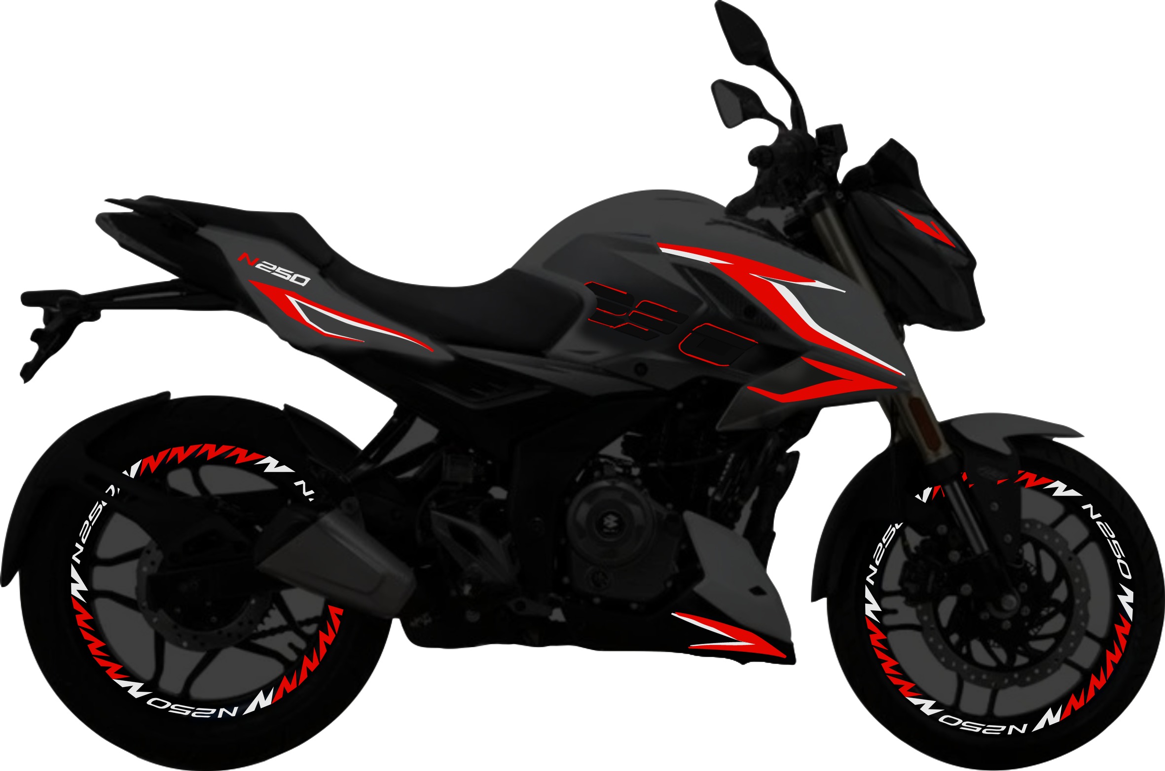 Pulsar N250UG kit de stickers para tapas y rines