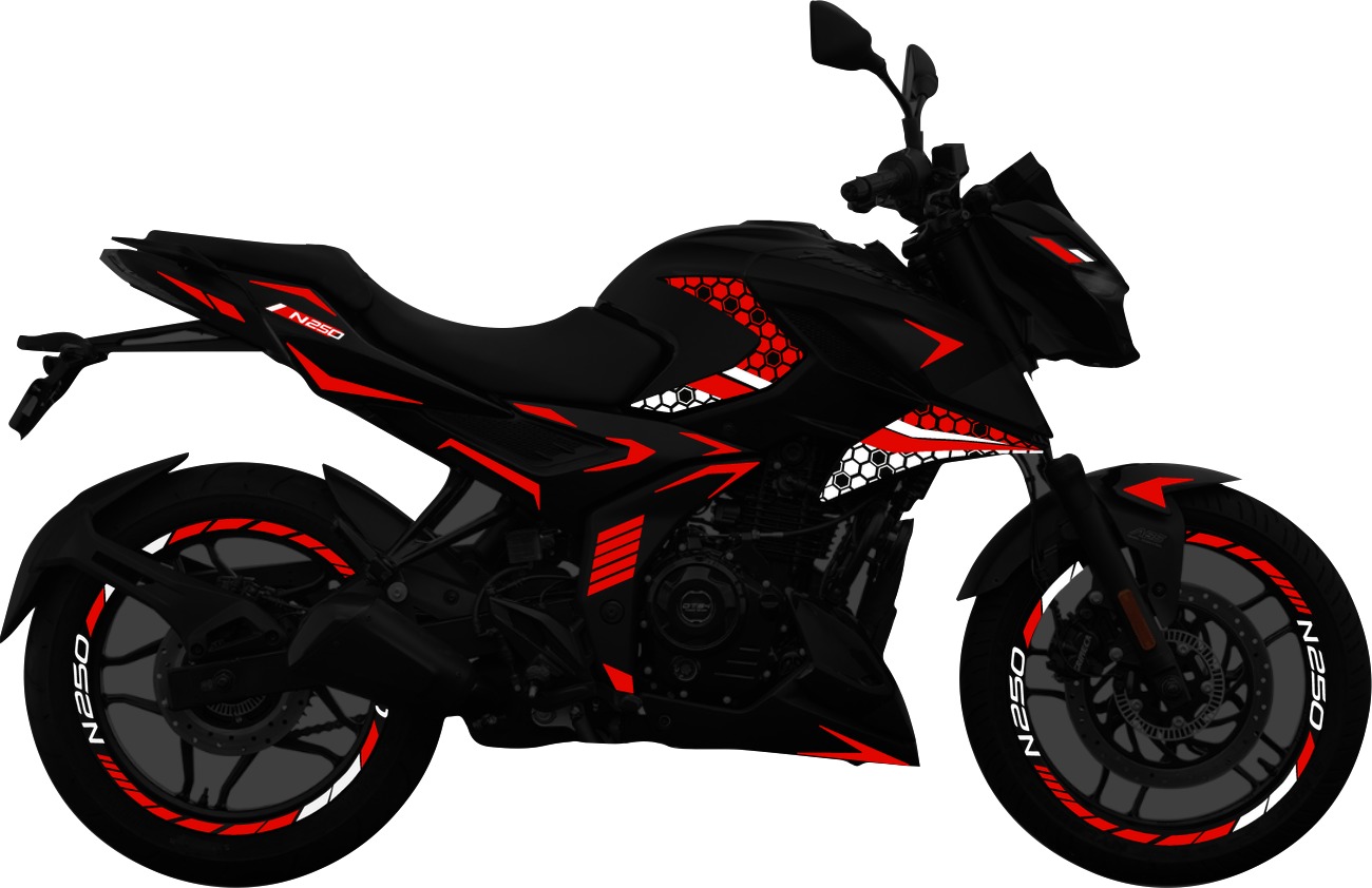 Bajaj pulsar n250 kit de stickers para tapas y rines