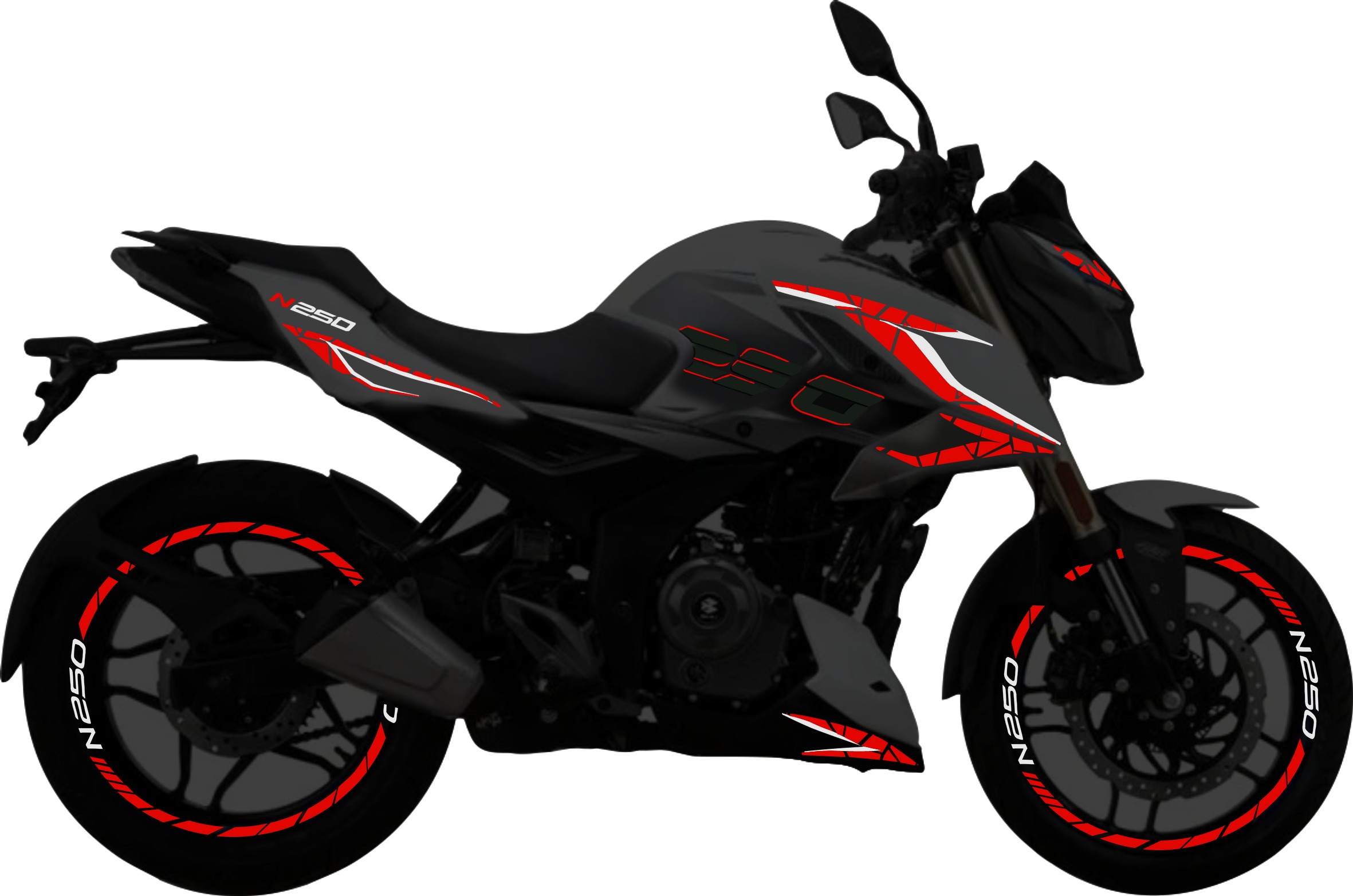 Pulsar N250UG kit de stickers para tapas y rines