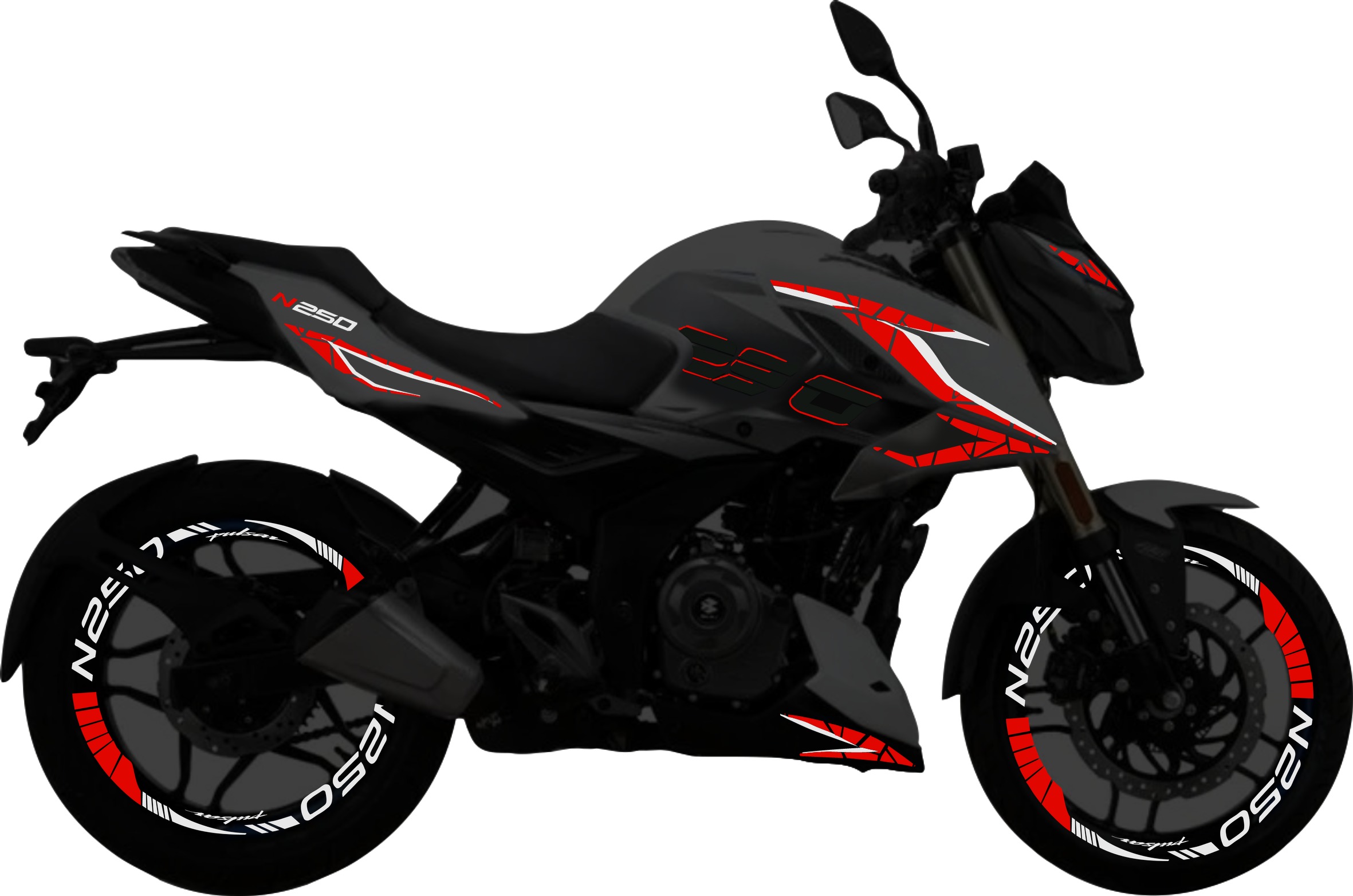 Pulsar N250UG kit de stickers para tapas y rines