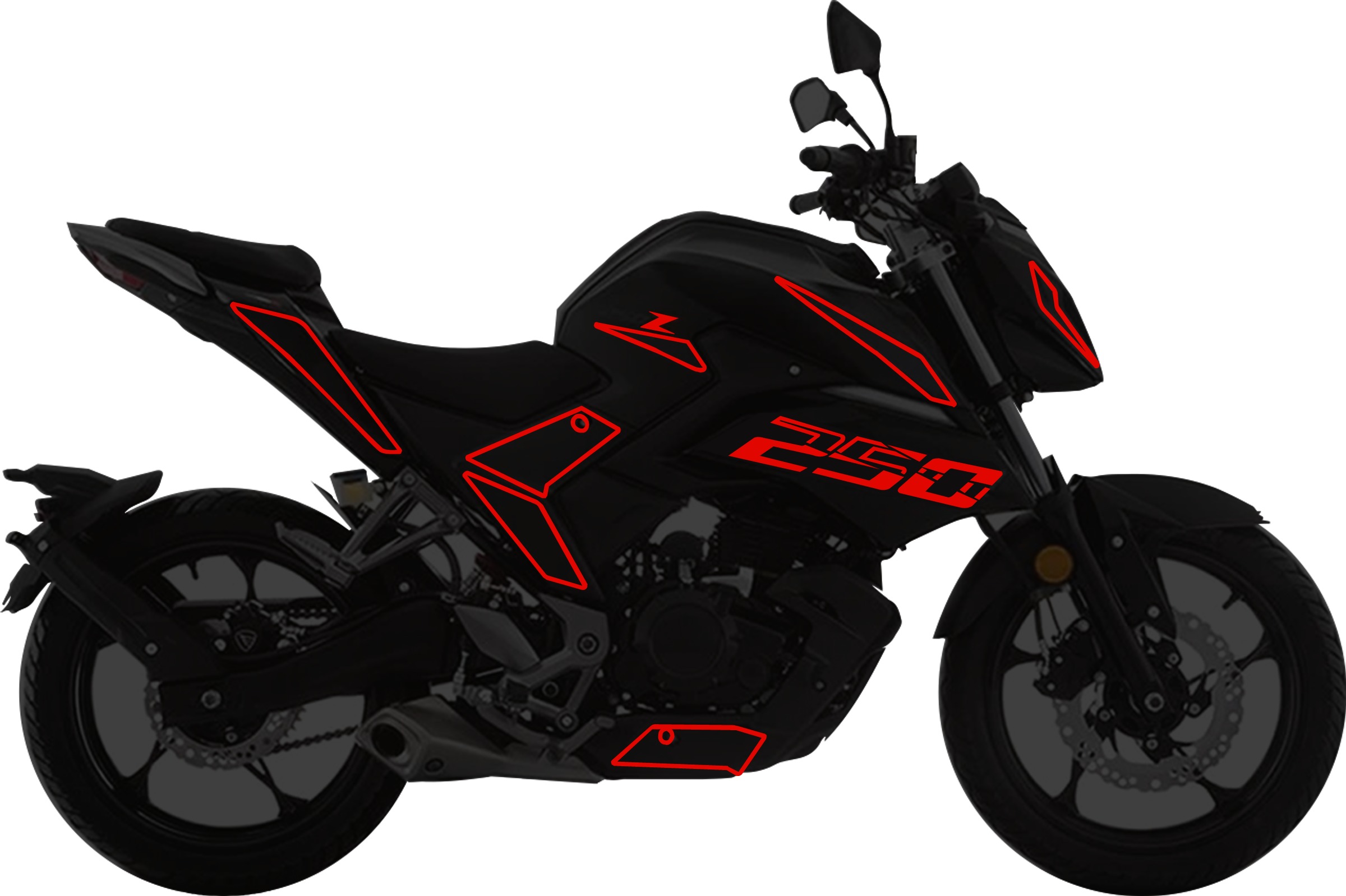 Italika 250Z Kit de stickers para tapas