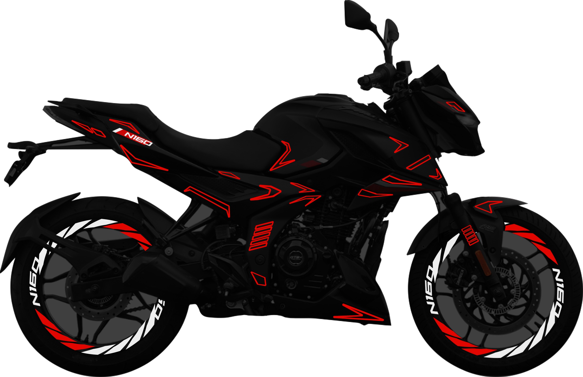 Pulsar N160 kit de stickers para tapas y rines