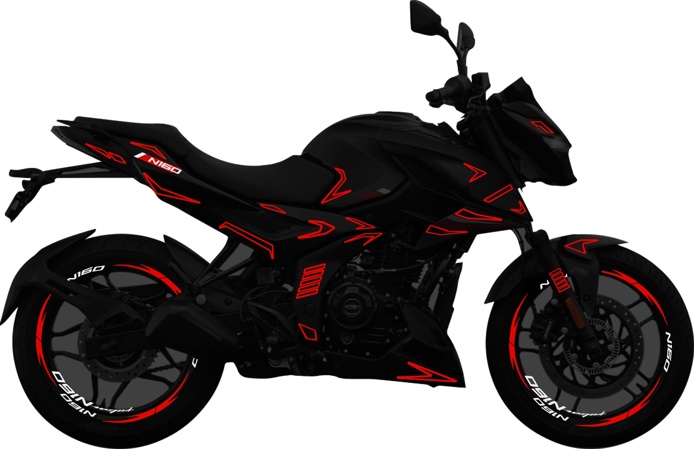 Pulsar N160 kit de stickers para tapas y rines