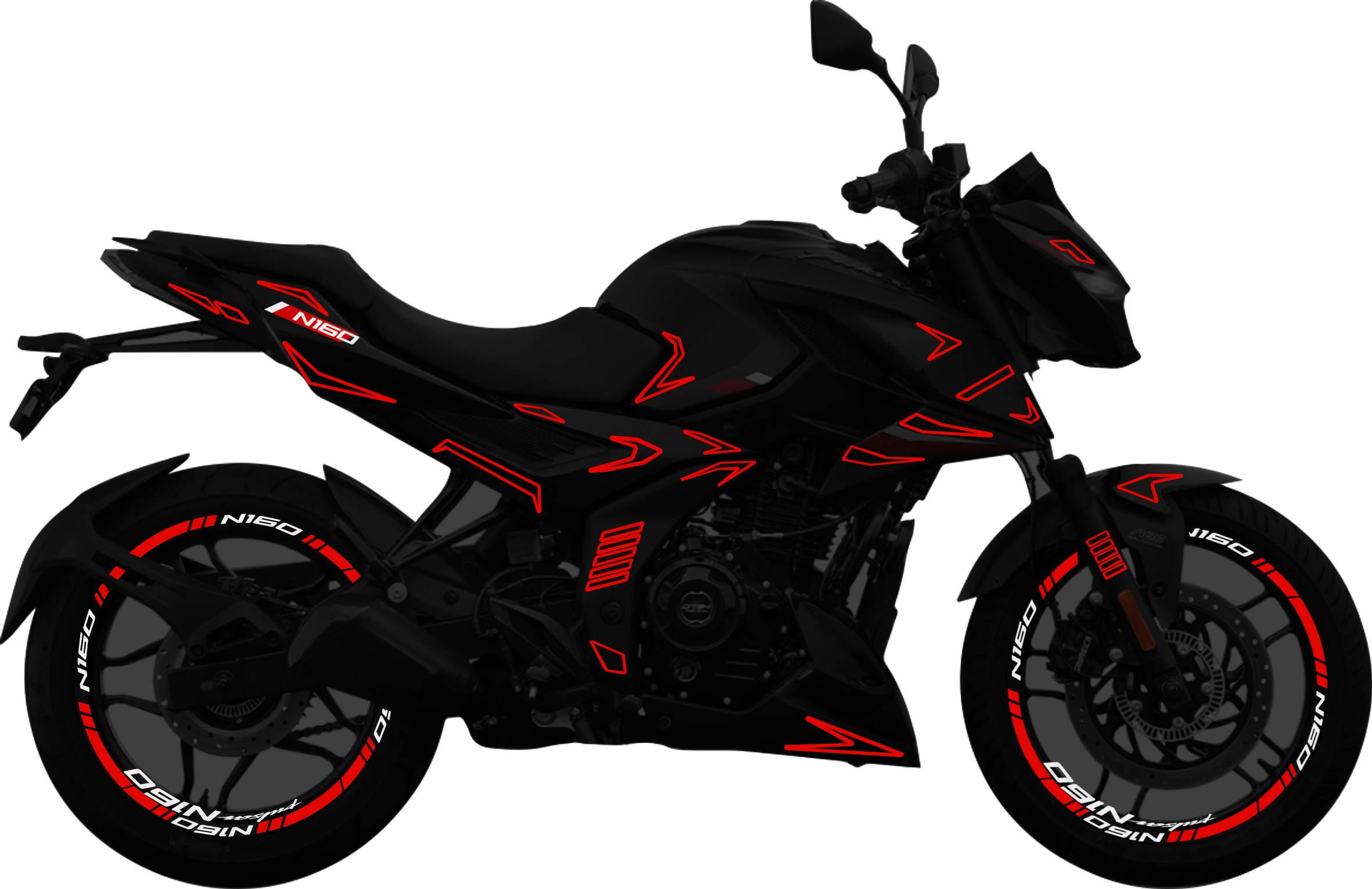 Pulsar N160 kit de stickers para tapas y rines