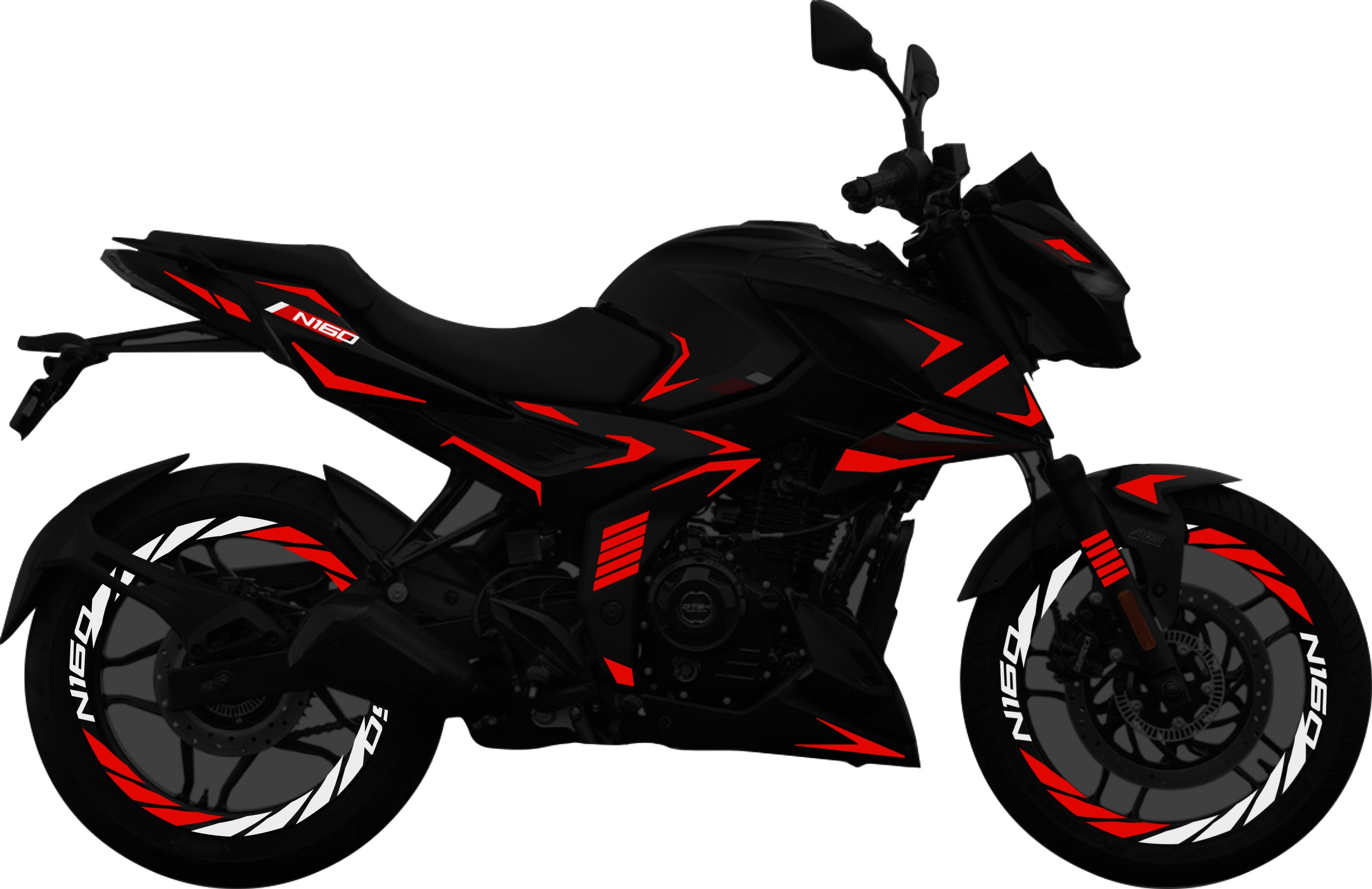 Pulsar N160 kit de stickers para tapas y rines