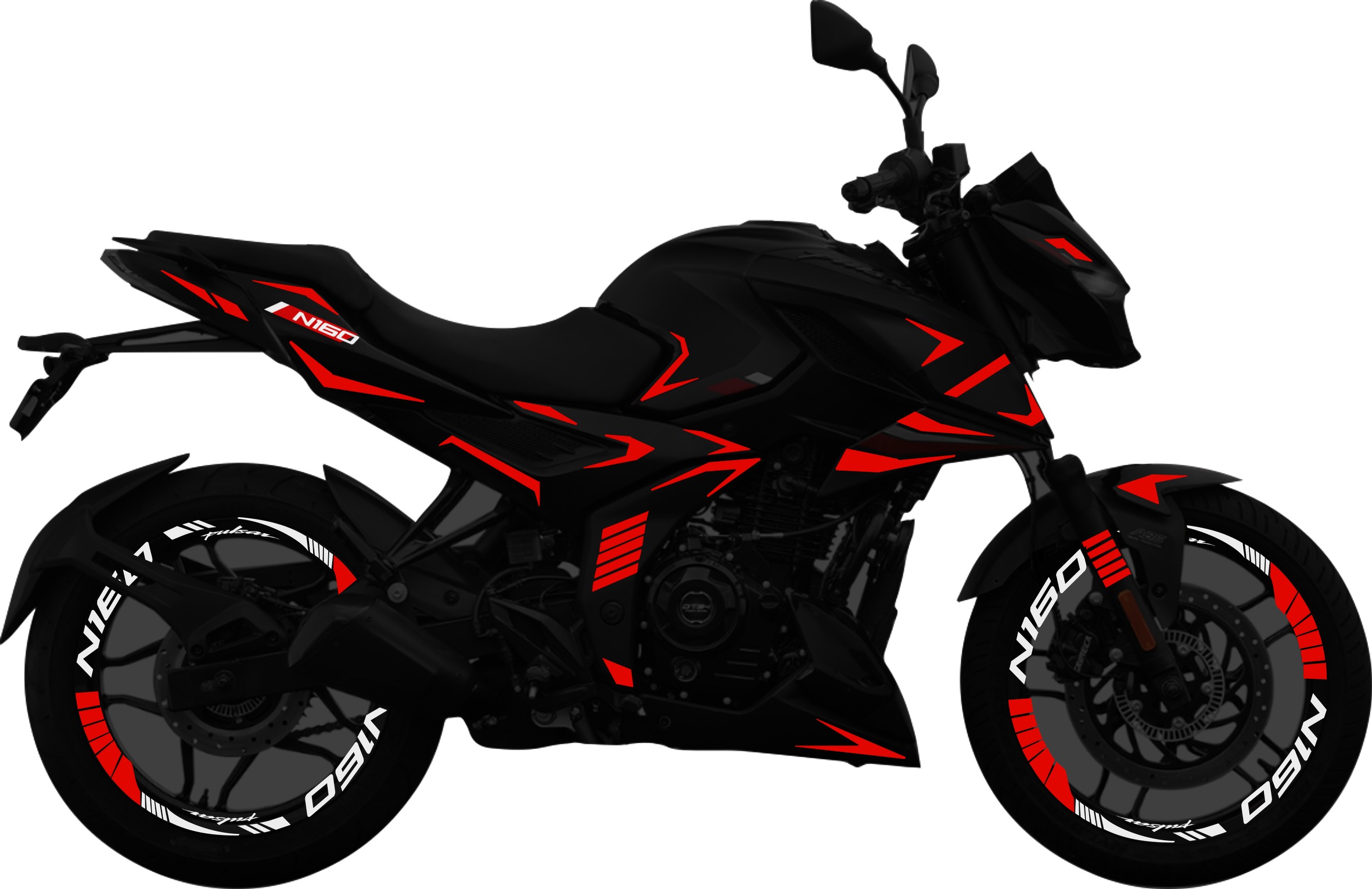 Pulsar N160 kit de stickers para tapas y rines