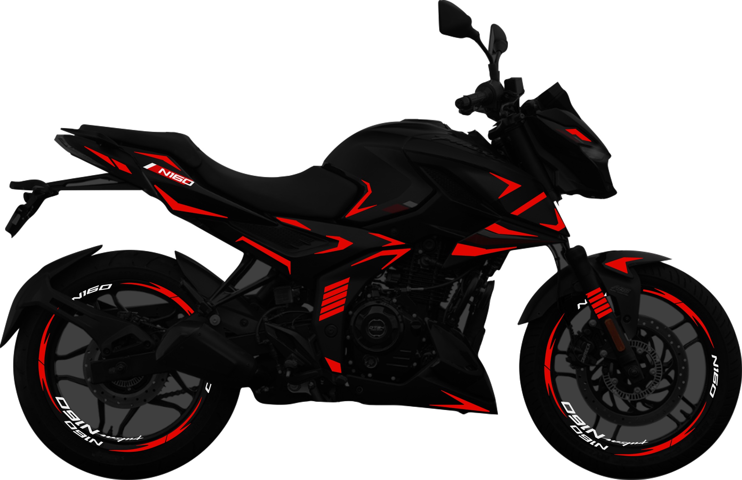 Pulsar N160 kit de stickers para tapas y rines