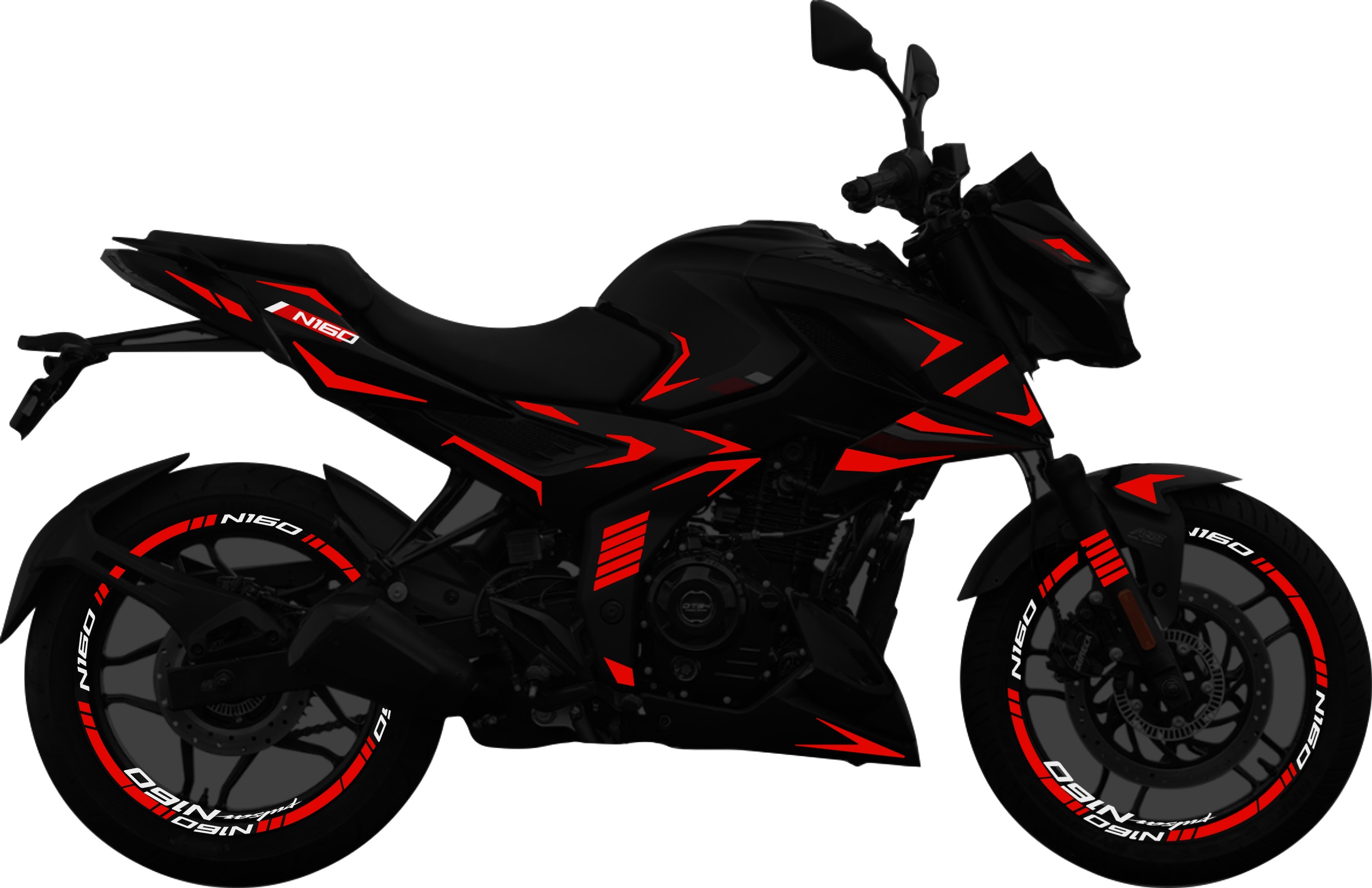 Pulsar N160 kit de stickers para tapas y rines