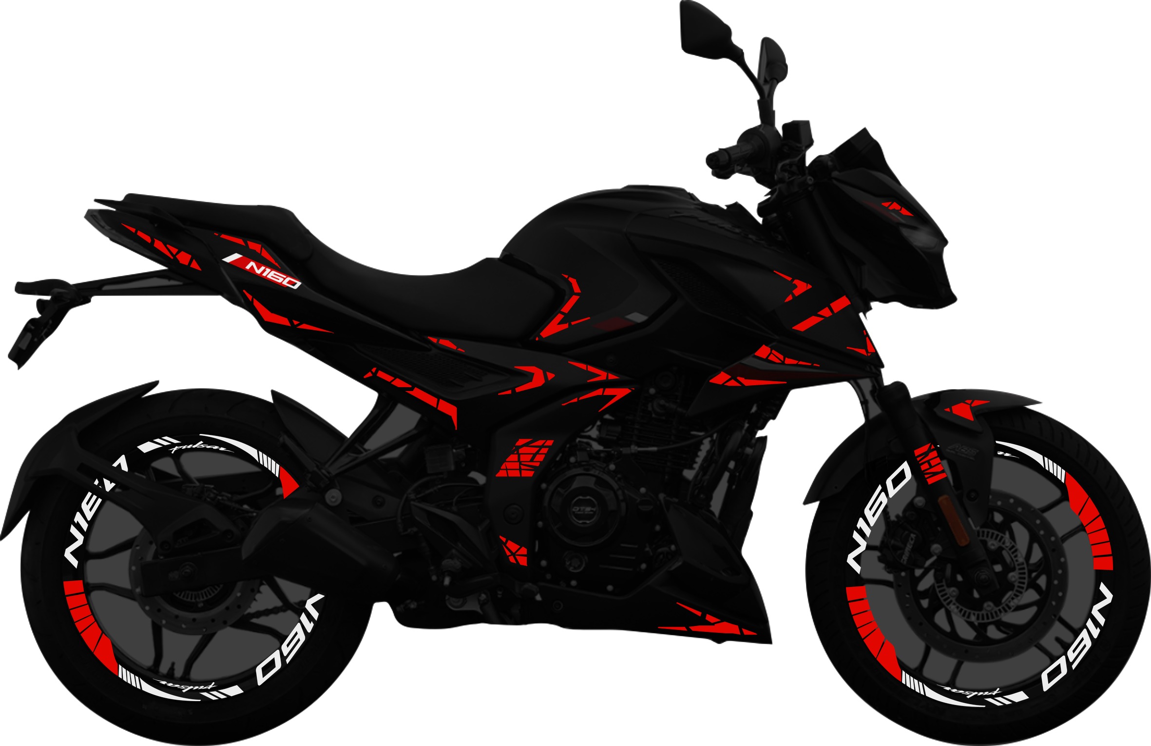 Pulsar N160 kit de stickers para tapas y rines