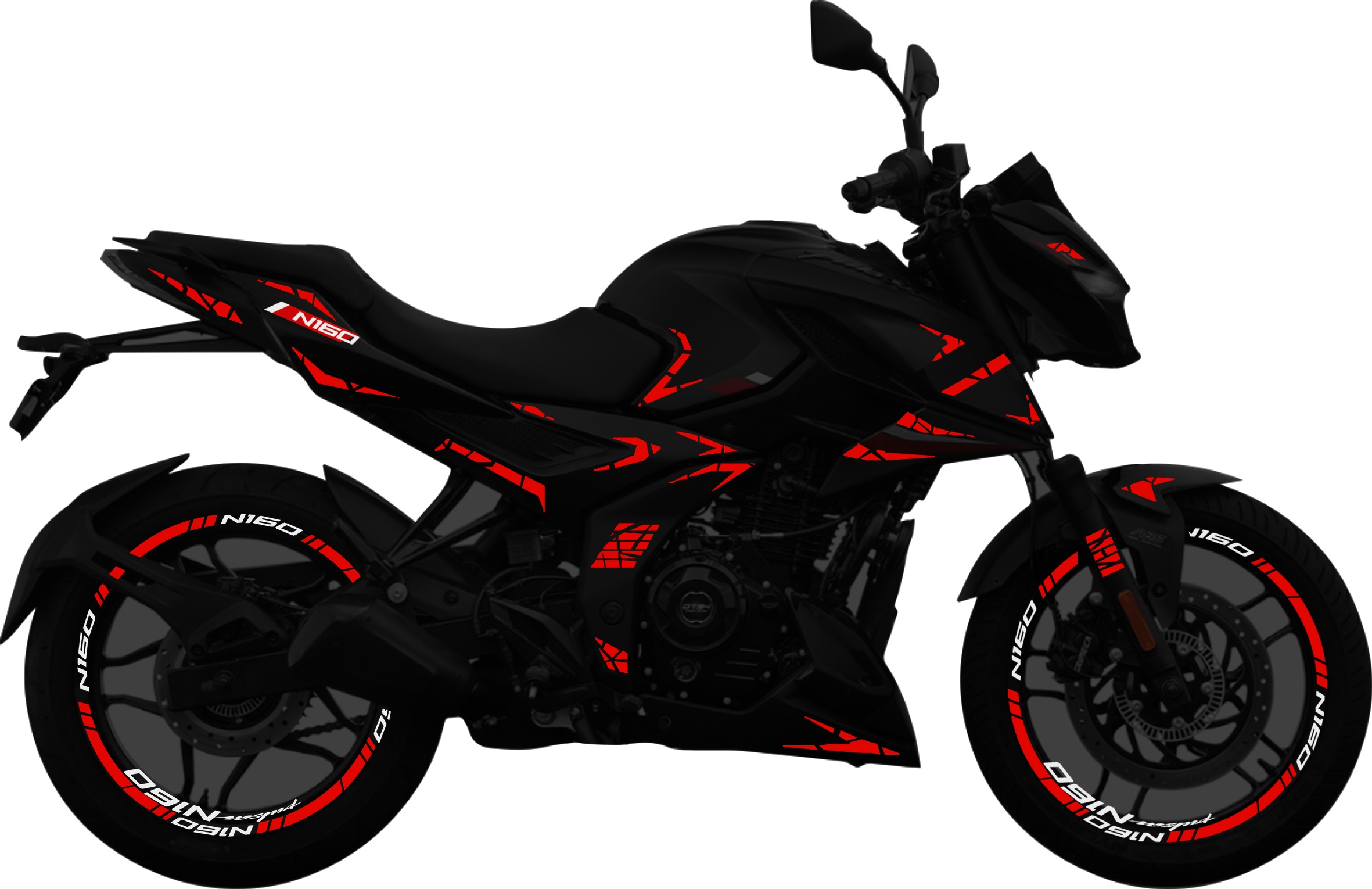 Pulsar N160 kit de stickers para tapas y rines
