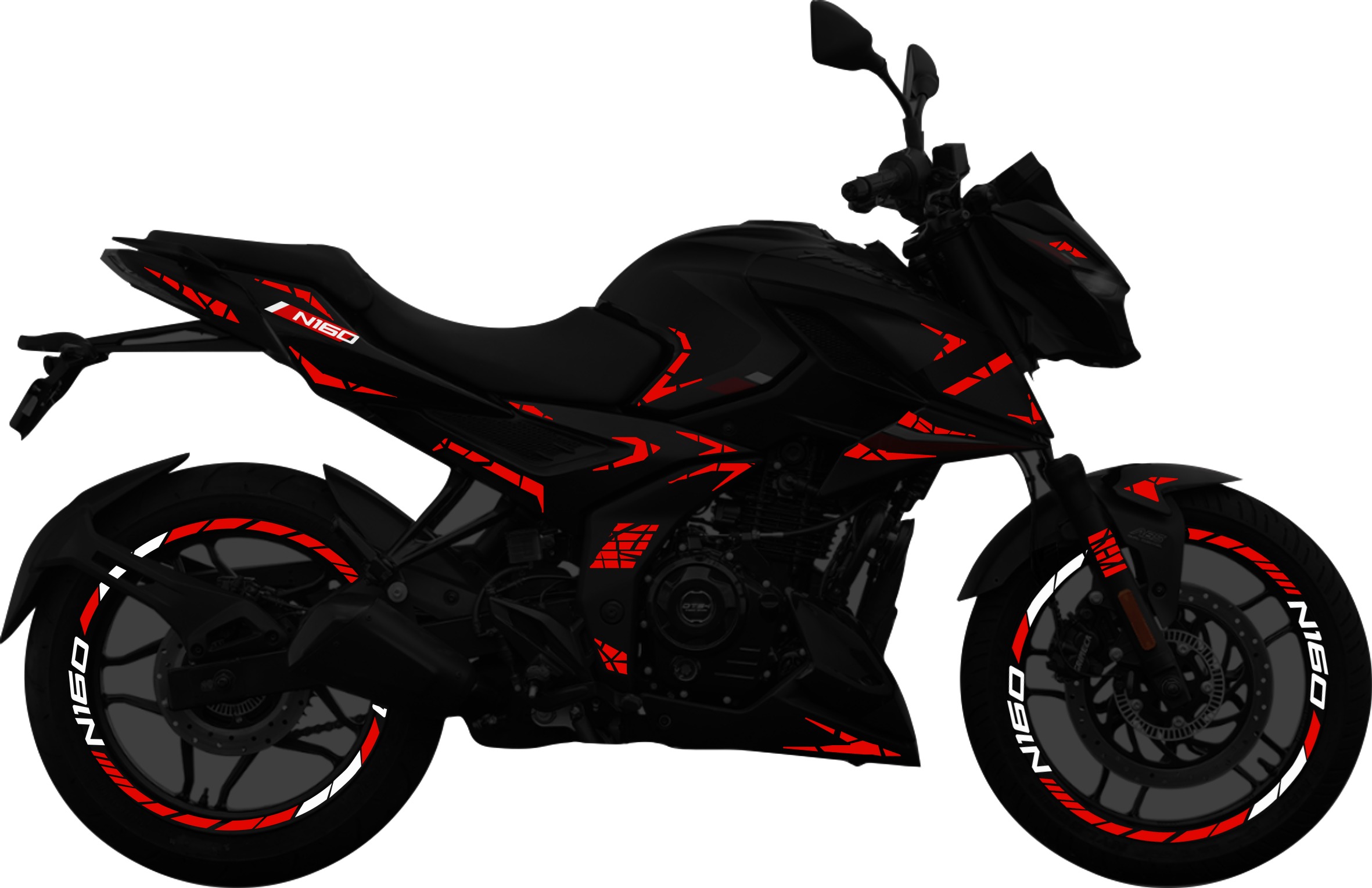 Pulsar N160 kit de stickers para tapas y rines
