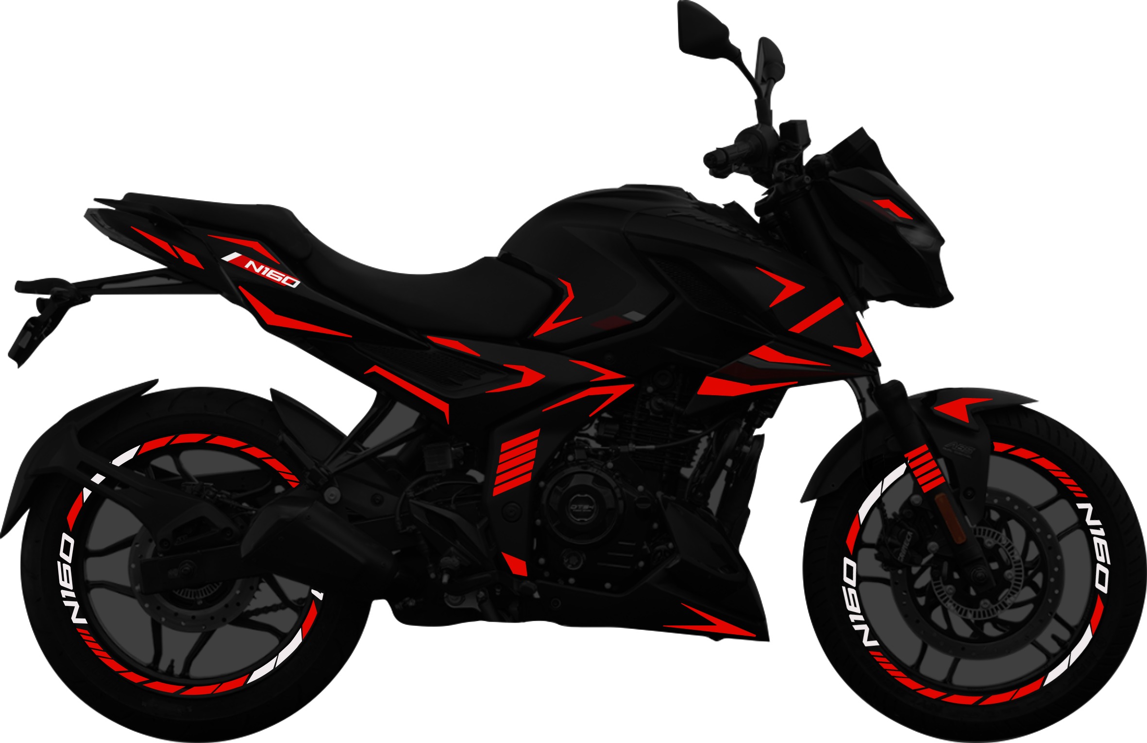 Pulsar N160 kit de stickers para tapas y rines